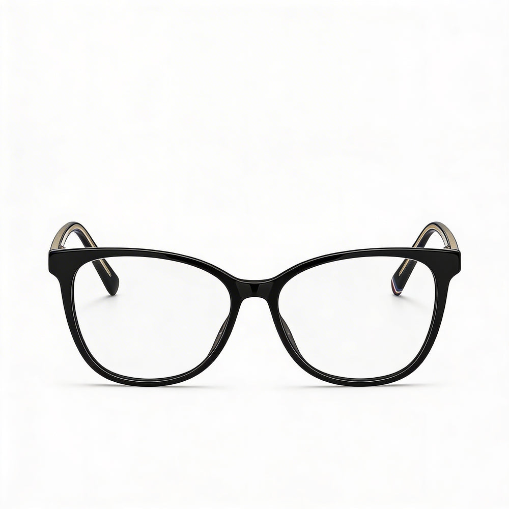 Tommy Hilfiger Modern Women's Black Acetate Frame Eyewear, with Non-Polarised Polycarbonate Lenses, 54mm