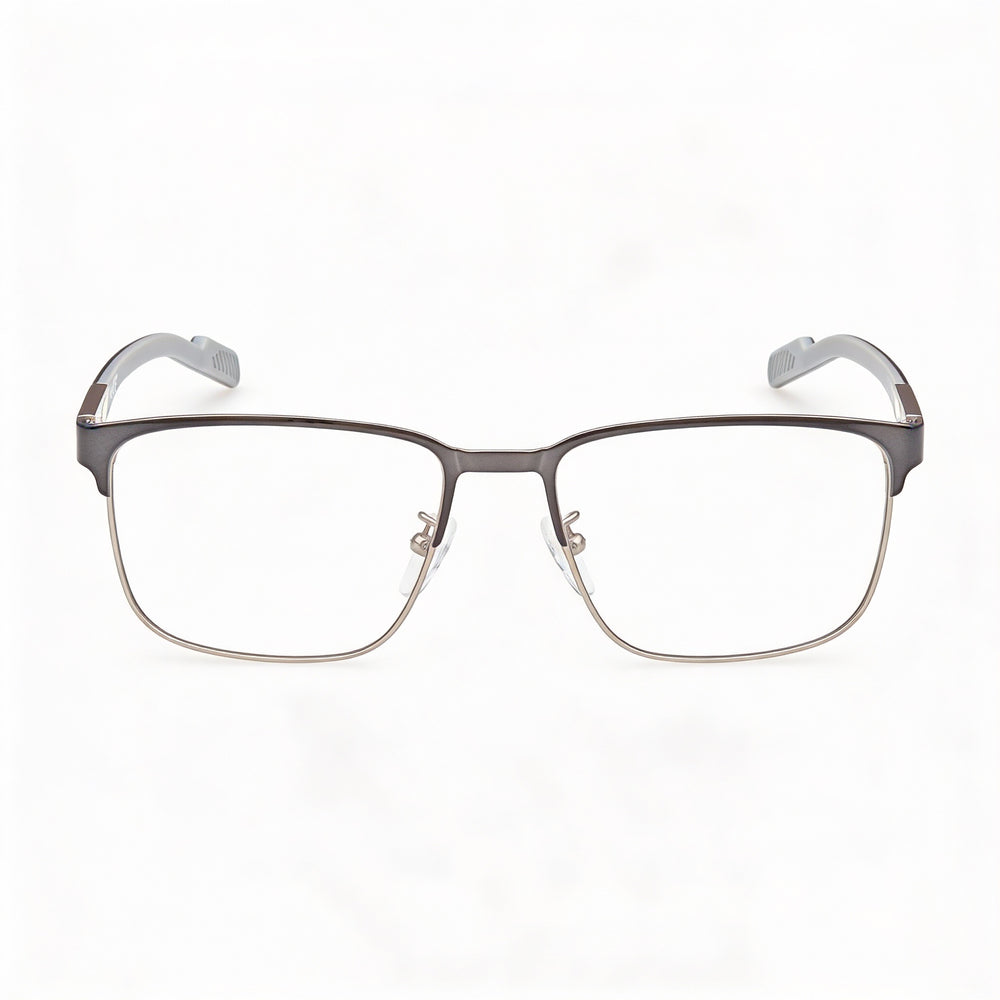 Gafas de vista adidas Navigator para hombre con montura metálica antracita brillante y lentes transparentes 52-16-145