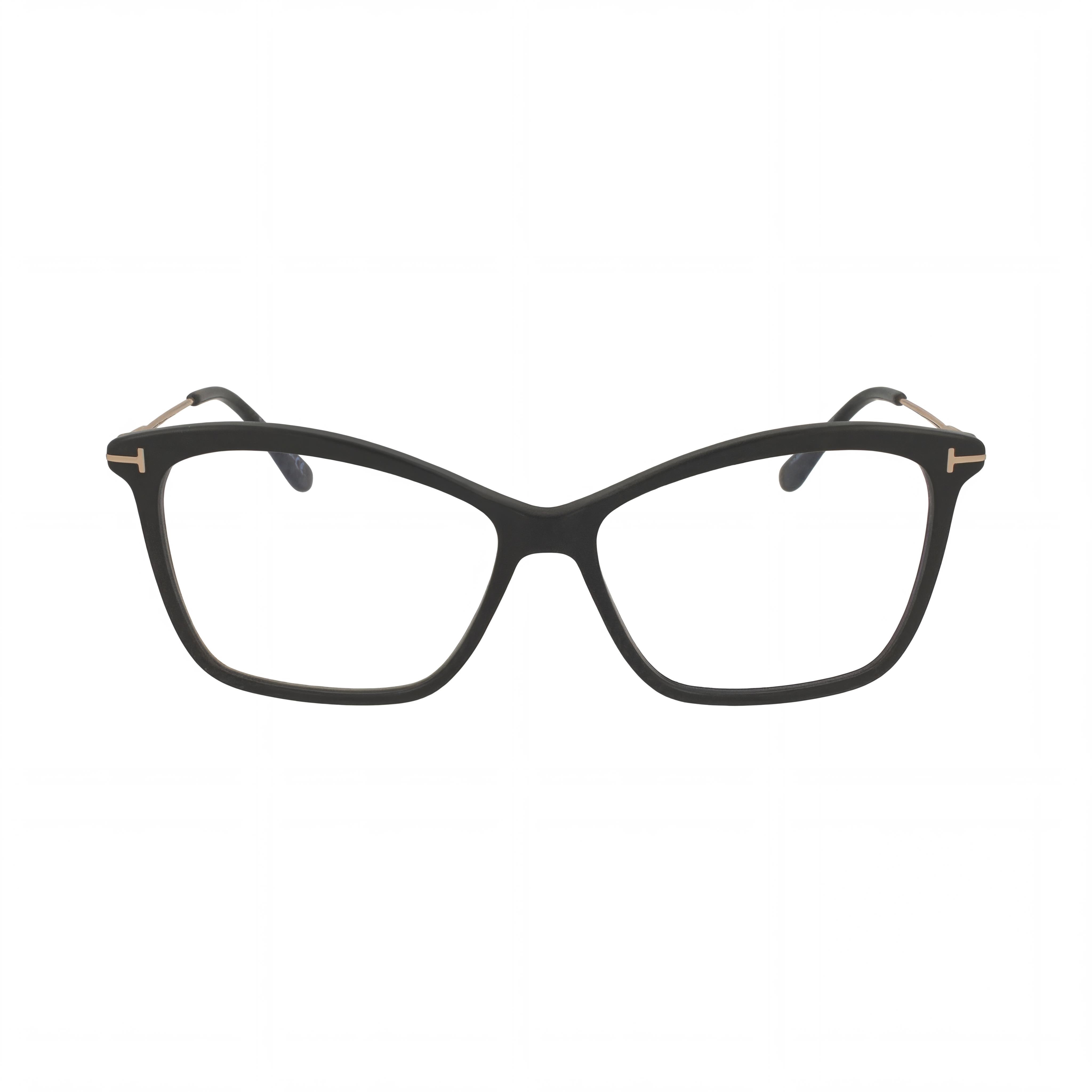 Gafas de sol Tom Ford Ft5687-b para mujer, negras, de plástico pantografiado en oro pálido, con lentes transparentes de policarbonato, 56 mm, Photo 2