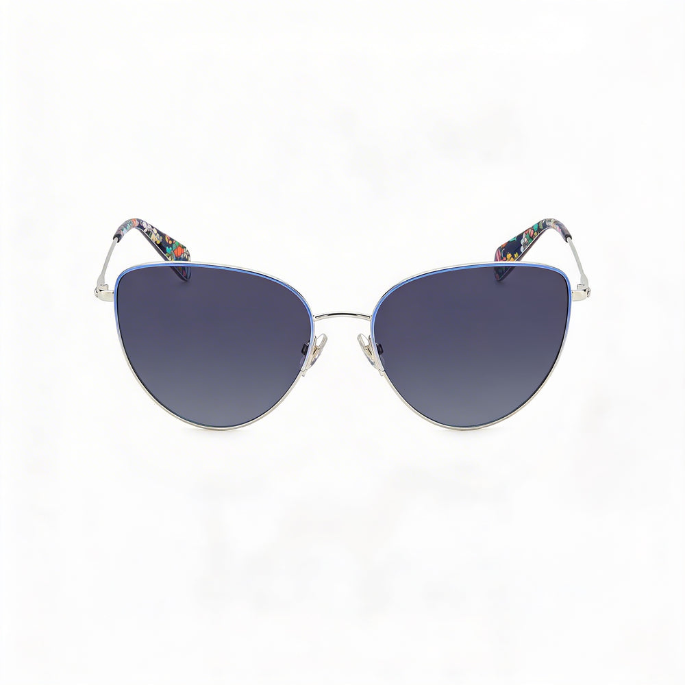 kate spade new york Seasonal Women's Stainless Steel Palladium Blue Grey Dark Grey Shaded 55mm UV Sunglasses