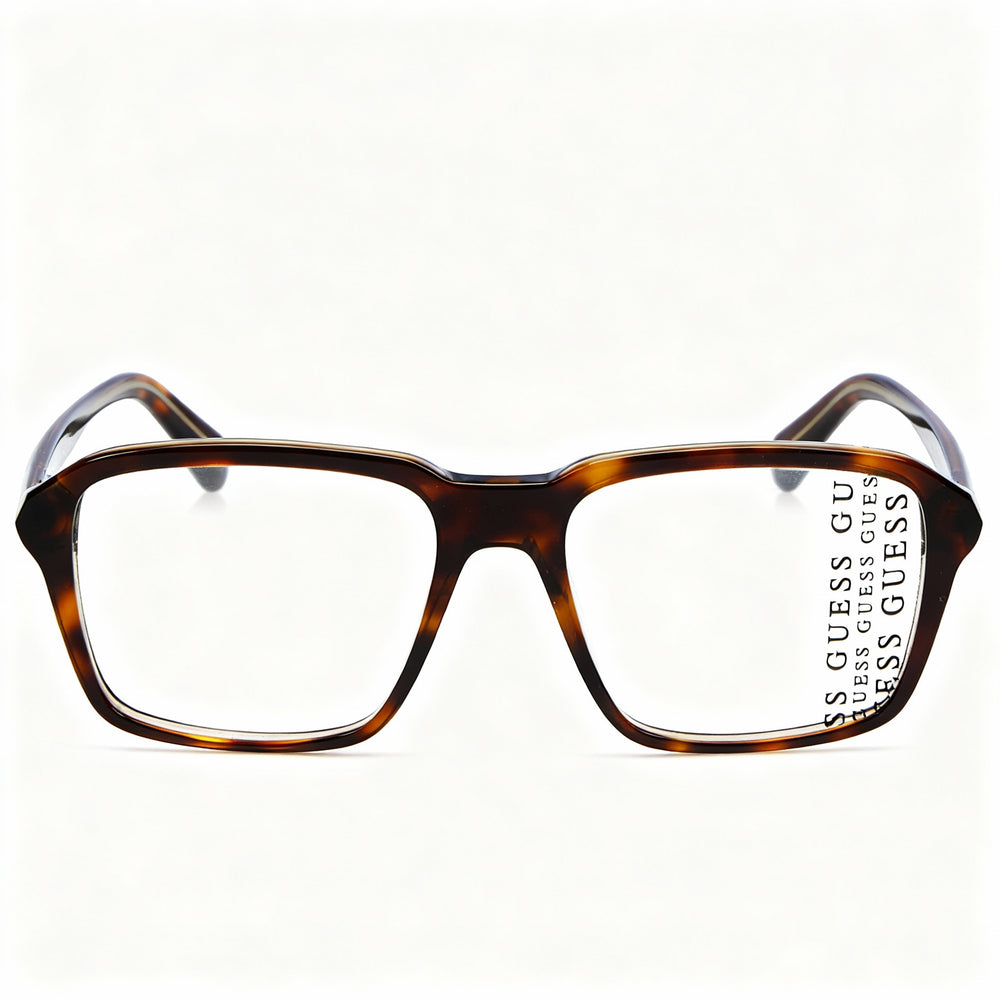 Monturas ópticas GUESS GU50073 para hombre, estilo casual, de plástico, no polarizadas, color Habana oscuro, 54 mm