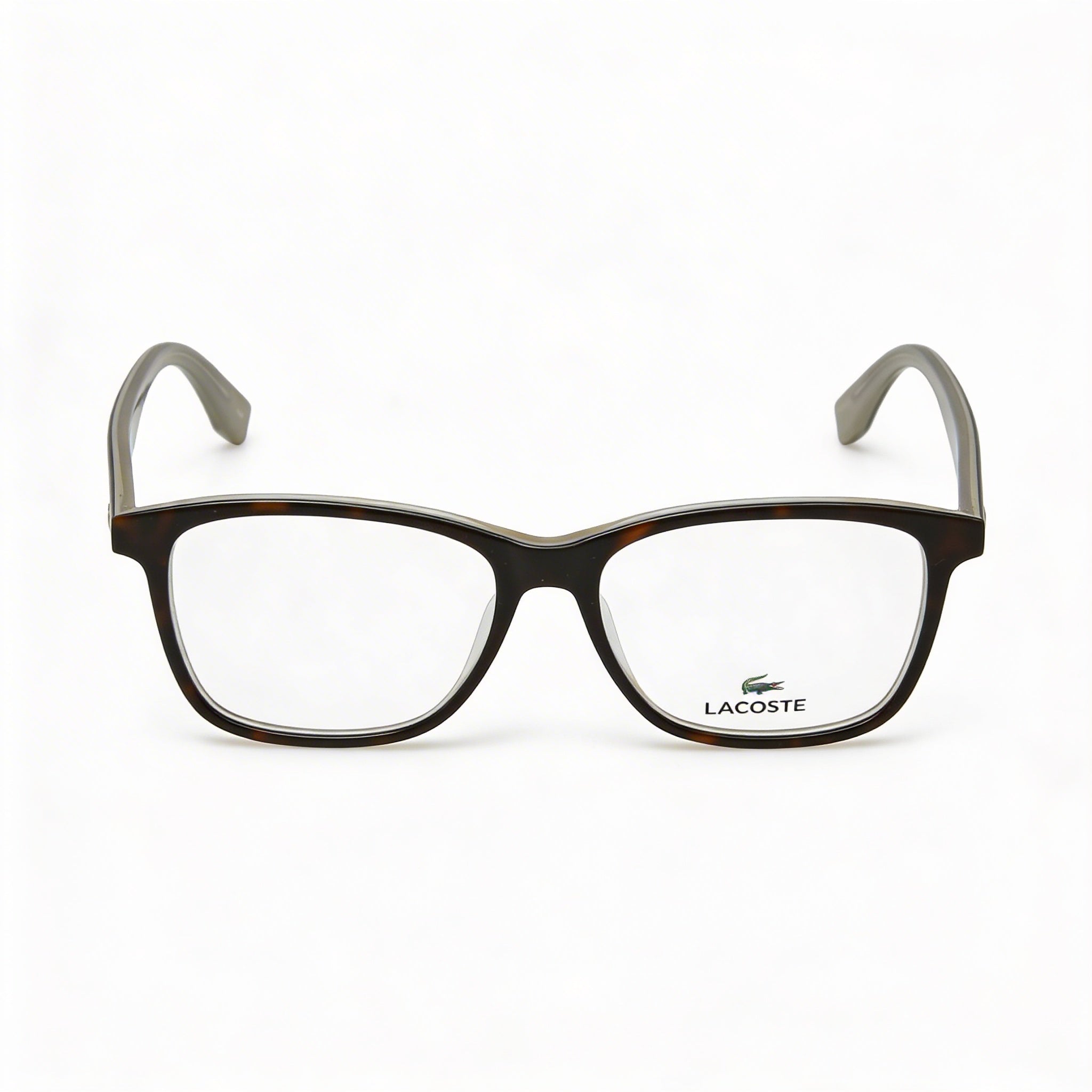 Lacoste Classic Unisex Acetate Havana Square Frame Eyeglasses with Non- Polycarbonate Lenses, 53mm, Photo 2