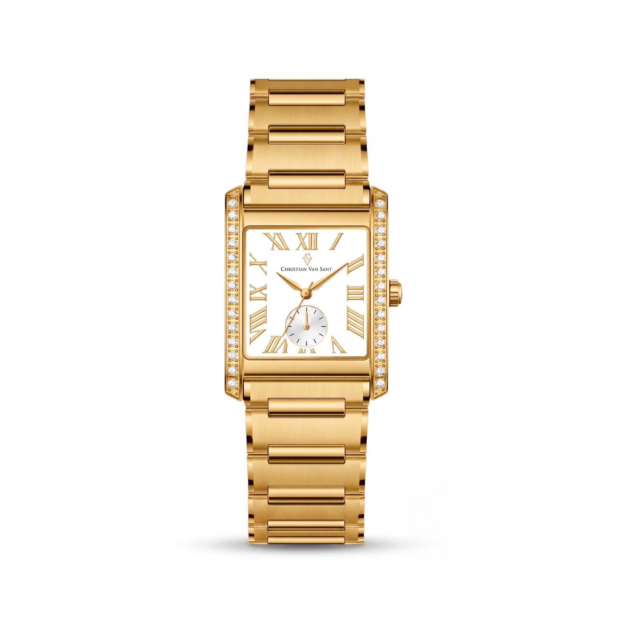 Christian Van Sant CV1286 Women's Quartz Watch with Gold-Tone Stainless Steel Case & Bracelet, White Dial, Mineral Crystal, Photo 1