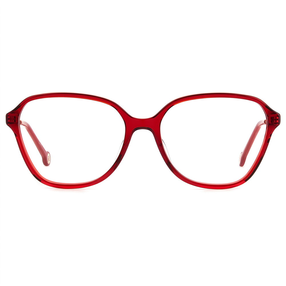 Carolina Herrera Modern Red Acetate Frame Sunglasses for Women, designed with a 55mm lens width