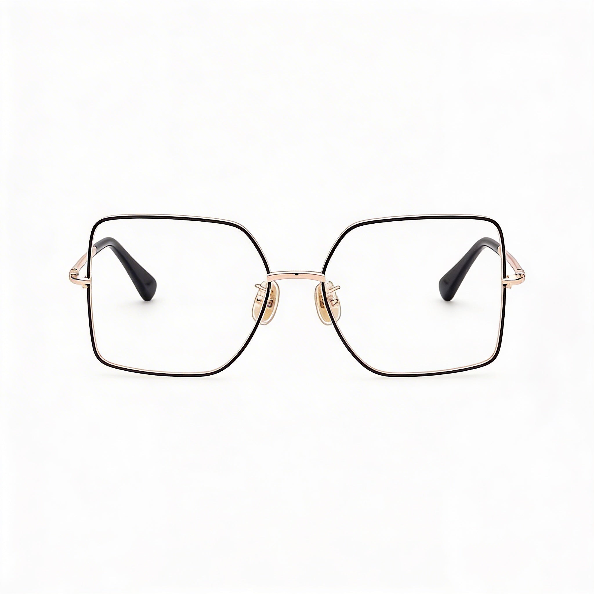 MaxMara Mm5098-h Women's Metal Eyewear in Shiny Rose Gold and Black Enamel, Shiny Black 55mm, Photo 2