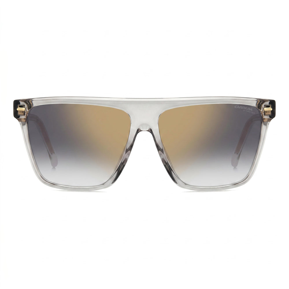 Gafas de sol Carrera Casual para mujer de acetato con protección UV, armazón color marfil, lentes dobles en tono rosa, 58mm