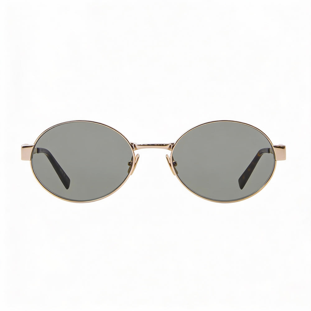 Yves Saint Laurent SL 692 Women's Classic Non-Polarized Metal Sunglasses Gold Frame Green Lenses 55mm