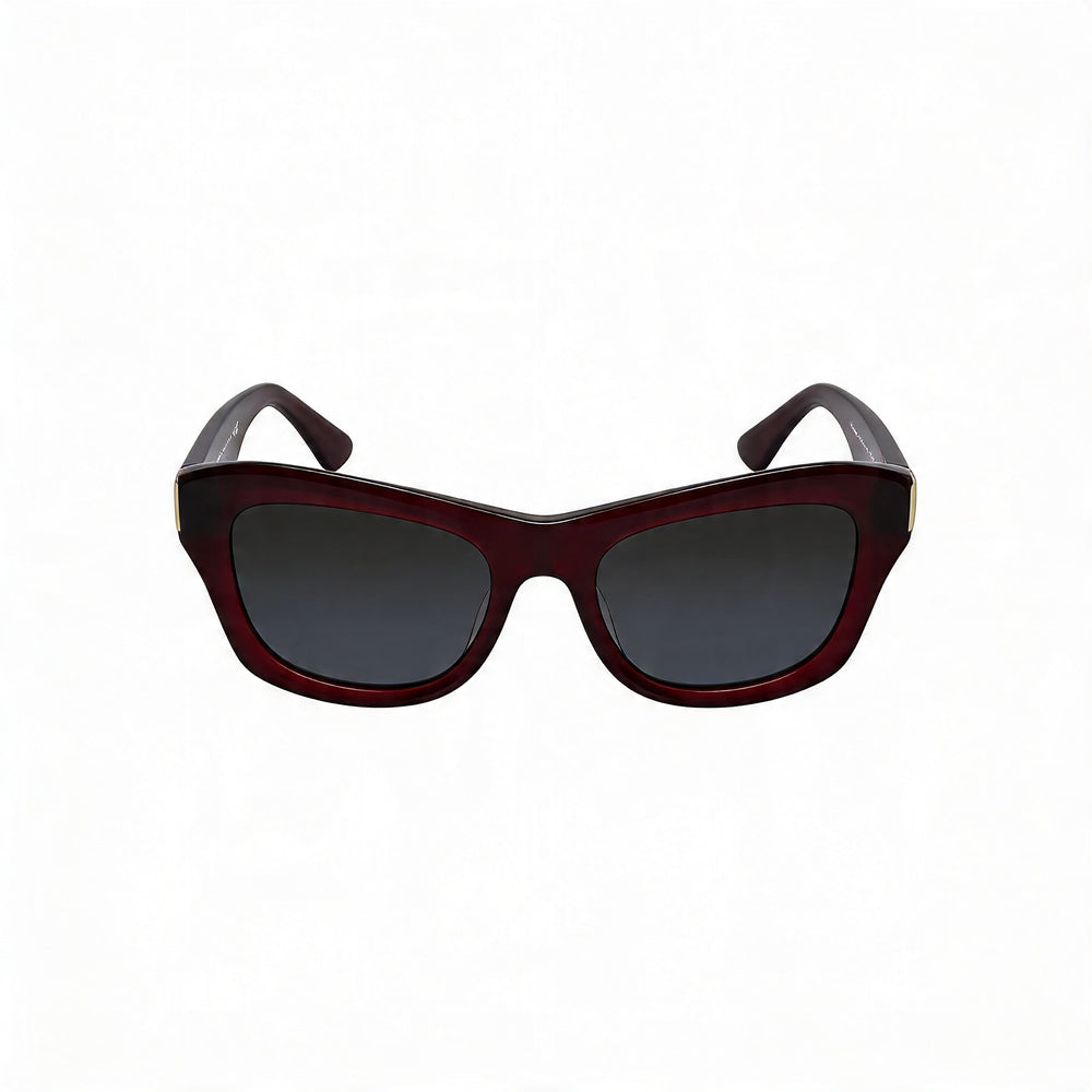 BURBERRY Classic Unisex Red Dark Grey Acetate Cat Eye Frame Polarized UV Protection Sunglasses 51mm