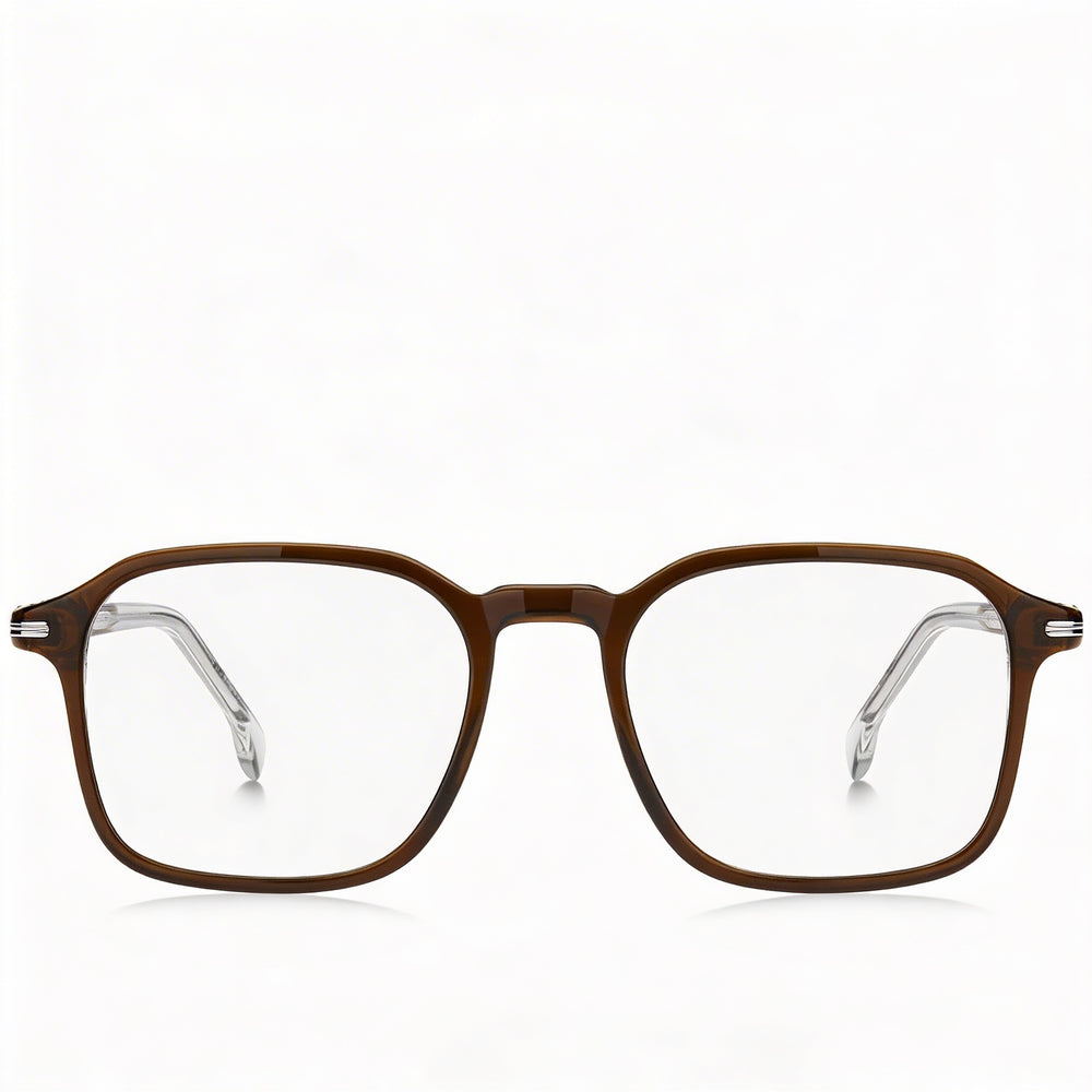 Hugo Boss Modern Men's Eco Light Acetate Brown Optical Frames with Demo Lens 51-19-145