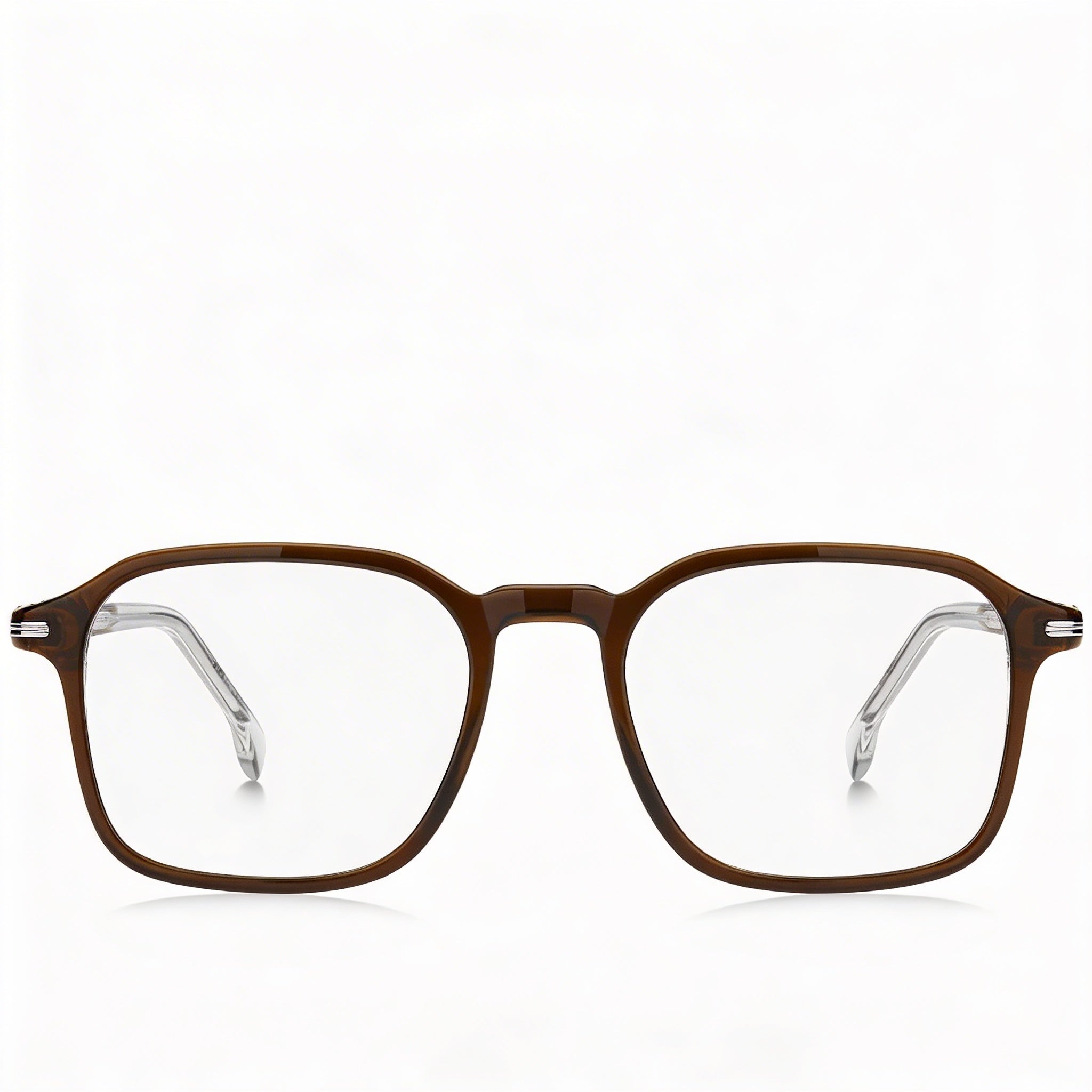 Monturas ópticas Hugo Boss Modern para hombre, de acetato ecológico, color marrón, con lentes de demostración, 51-19-145, Photo 2