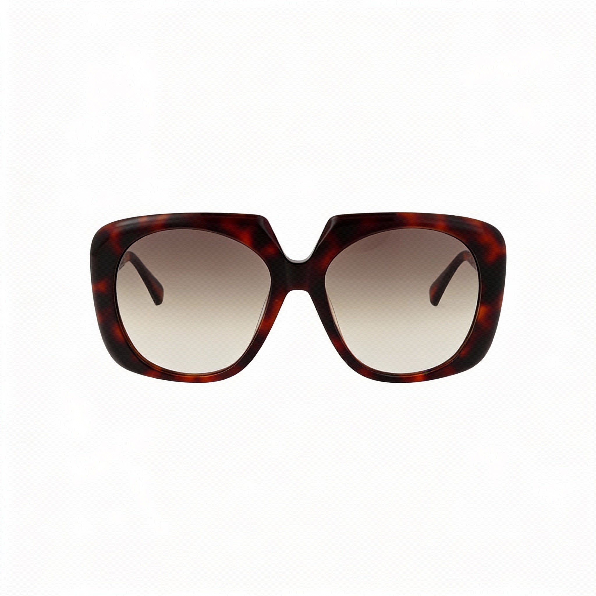 Gafas de sol casuales MaxMara para mujer con montura de plástico color habana oscuro y lentes marrones degradados, talla 56, Photo 2