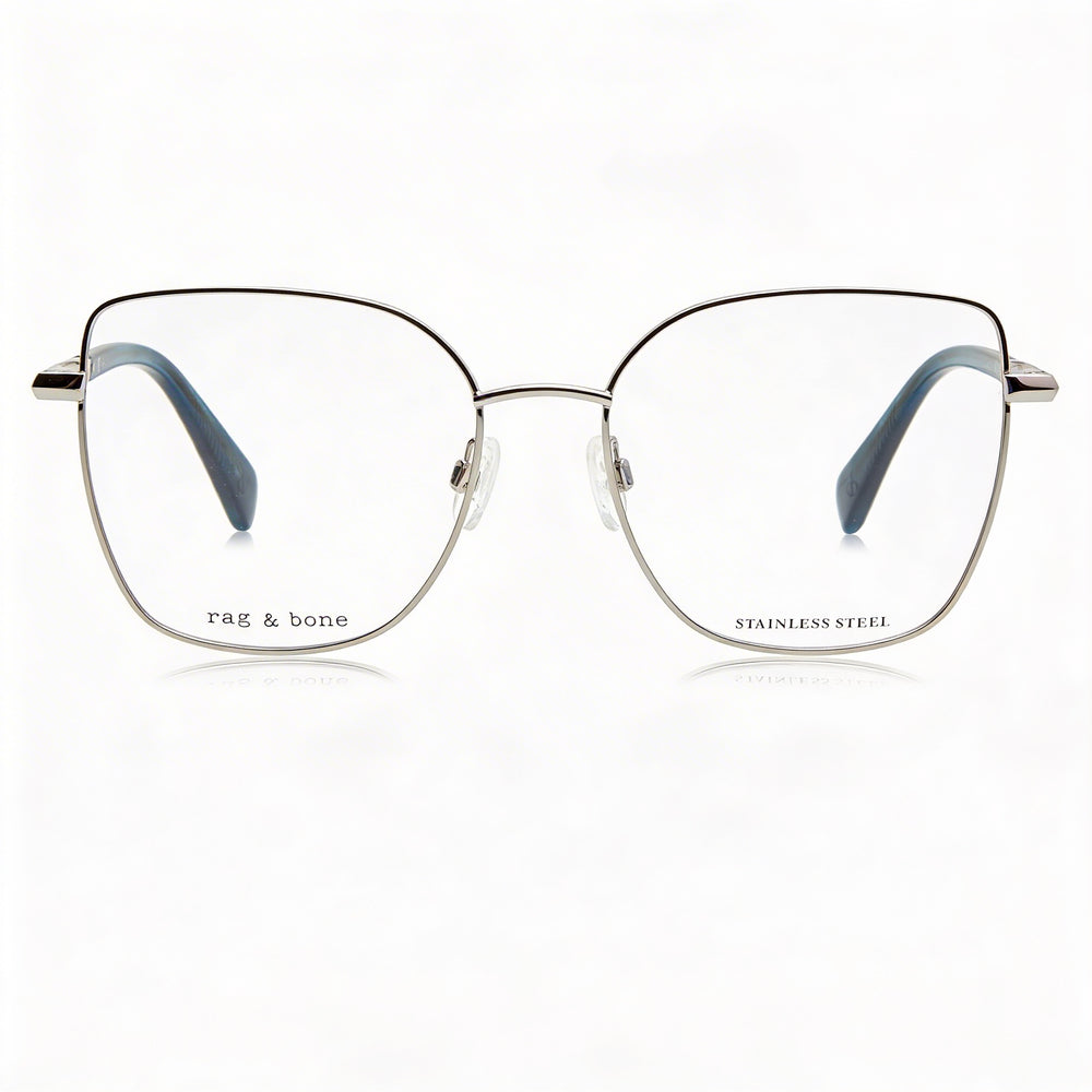 Gafas de sol para mujer modernas Rag & Bone con armazón de acero de aleación de paladio, lentes de policarbonato y protección UV de 53 mm