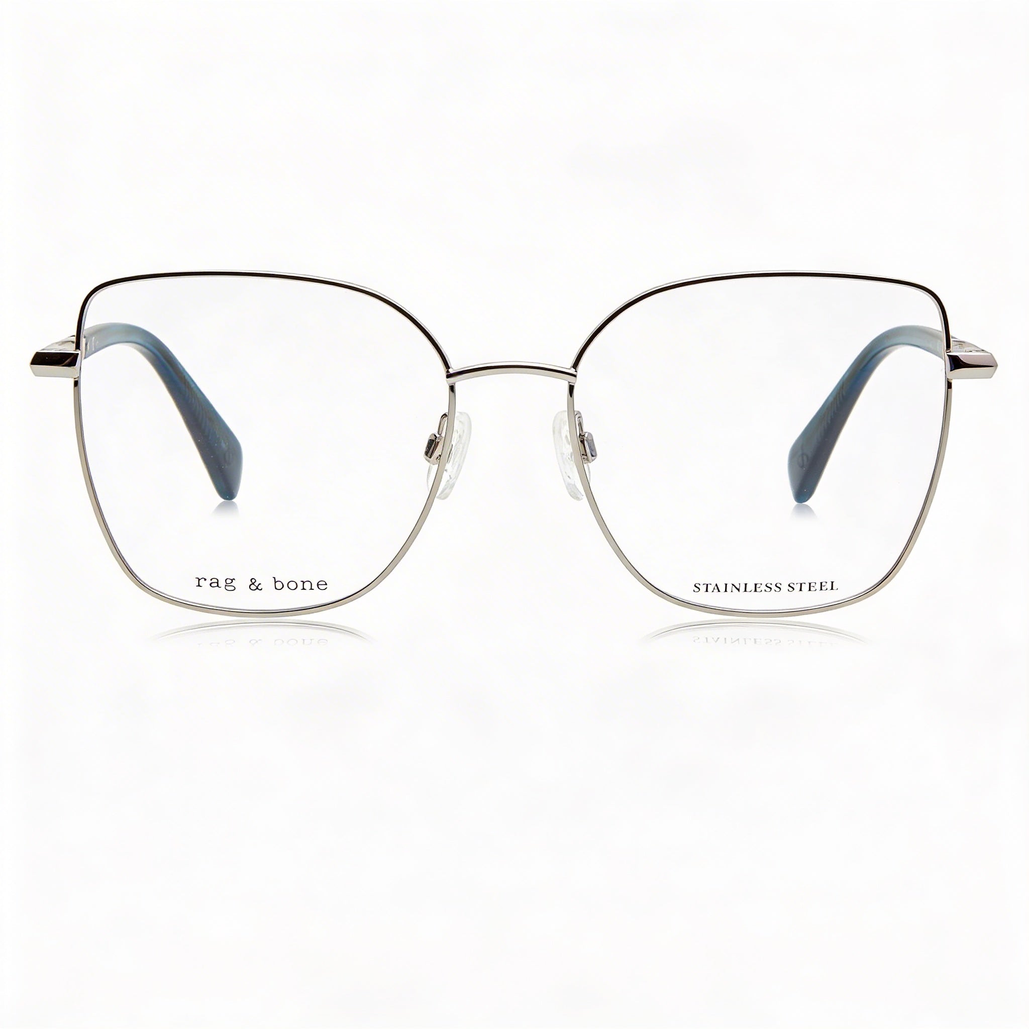 Rag & Bone Modern Women's Palladium Alloy Steel Frame Polycarbonate Lens Sunglasses with UV Protection 53mm, Photo 2