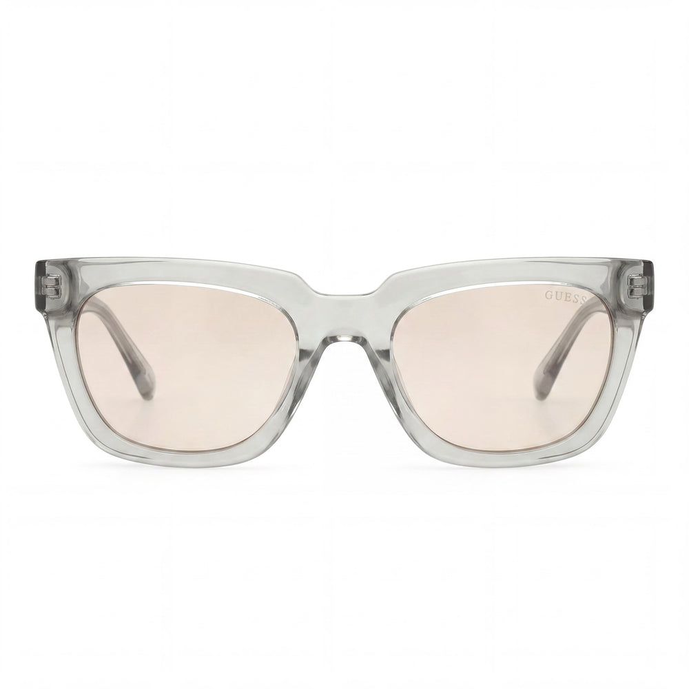 GUESS Unisex Square Plastic Sunglasses Shiny Grey with Gradient Smoke UV Protection Lenses 53mm