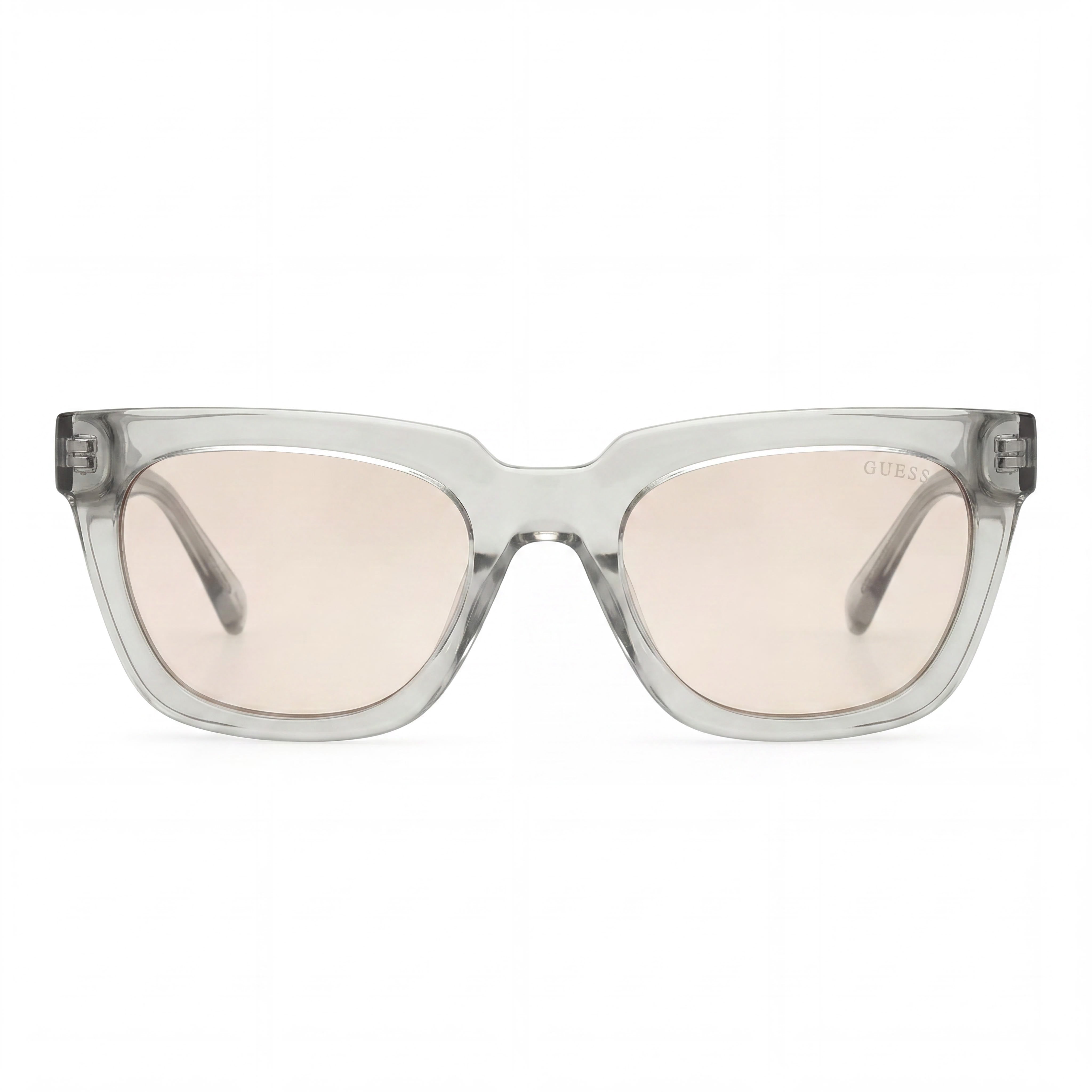 GUESS Unisex Square Plastic Sunglasses Shiny Grey with Gradient Smoke UV Protection Lenses 53mm, Photo 2