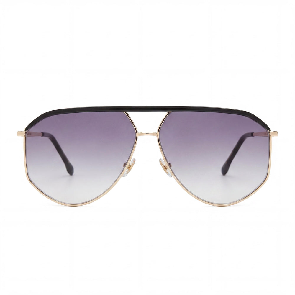 Gafas de sol Isabel Marant Thin Metal Edgy para mujer, con montura de metal dorado y negro, lentes de policarbonato con protección UV, 64mm