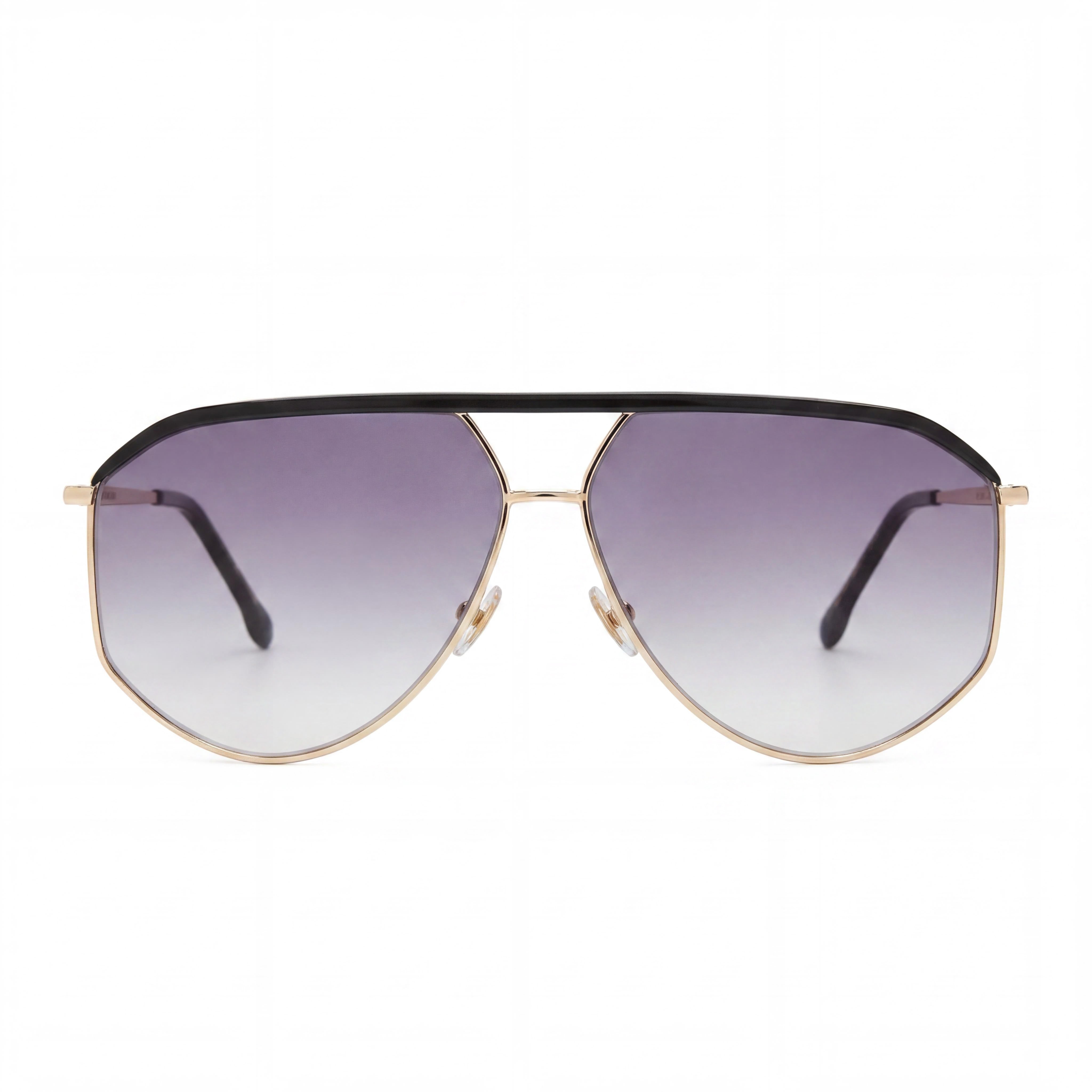 Isabel Marant Thin Metal Edgy Women's Gold Black Metal Frame Sunglasses, Polycarbonate UV Protected Lenses, 64mm, Photo 2