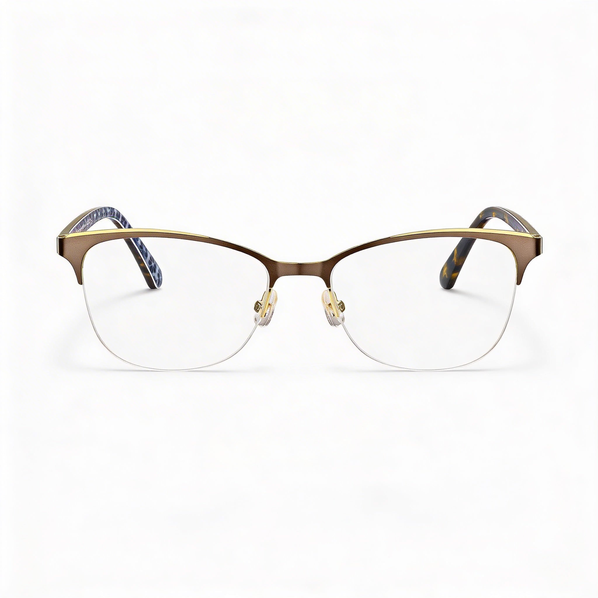 Gafas de sol Kate Spade New York para mujer, rectangulares, de media montura, de acero inoxidable y acetato, color marrón, con lentes de 50 mm de ancho., Photo 2