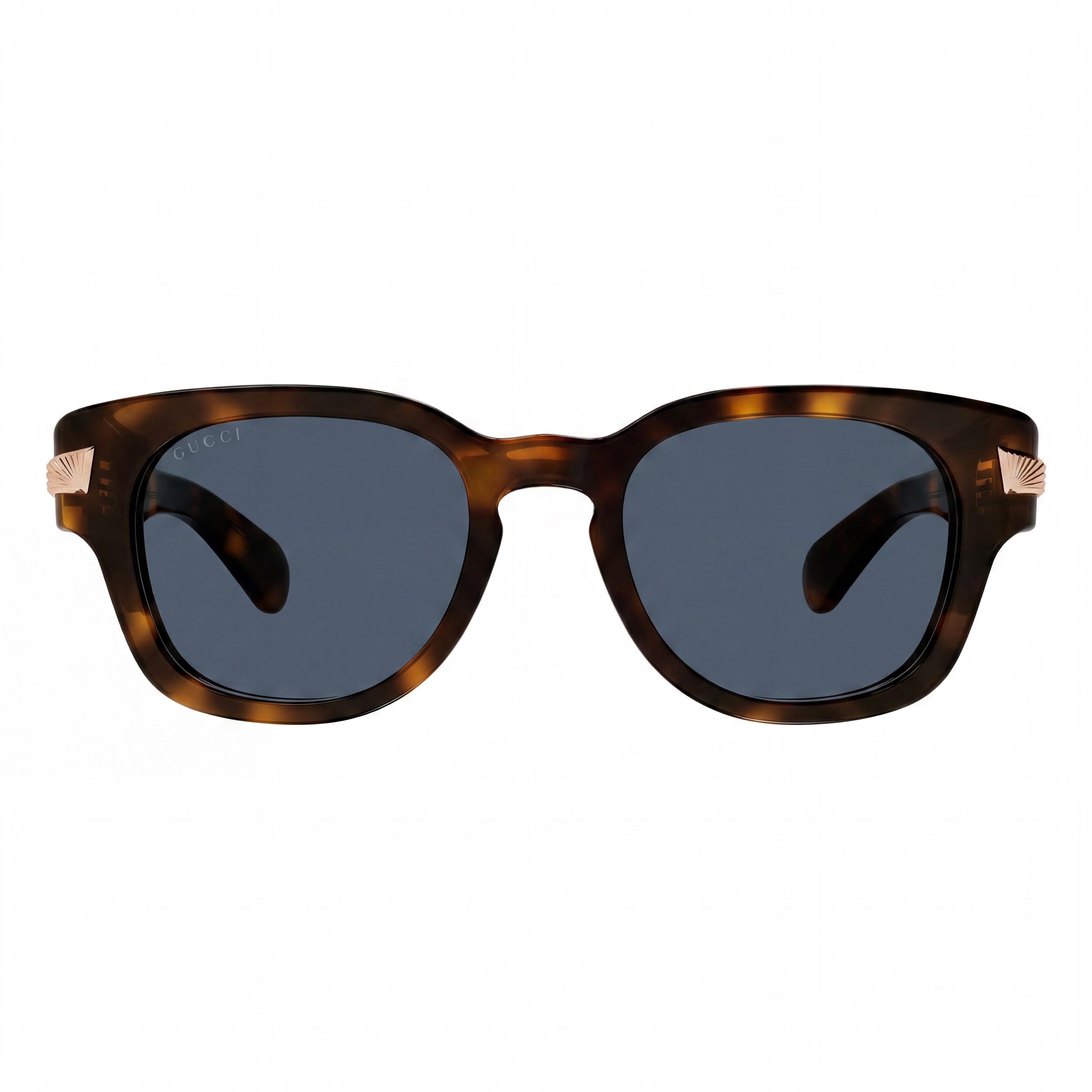 Gucci Casual Men's Havana Acetate Frame Sunglasses with Blue Non-Polarized Lenses, 51mm Lens Width, Photo 2