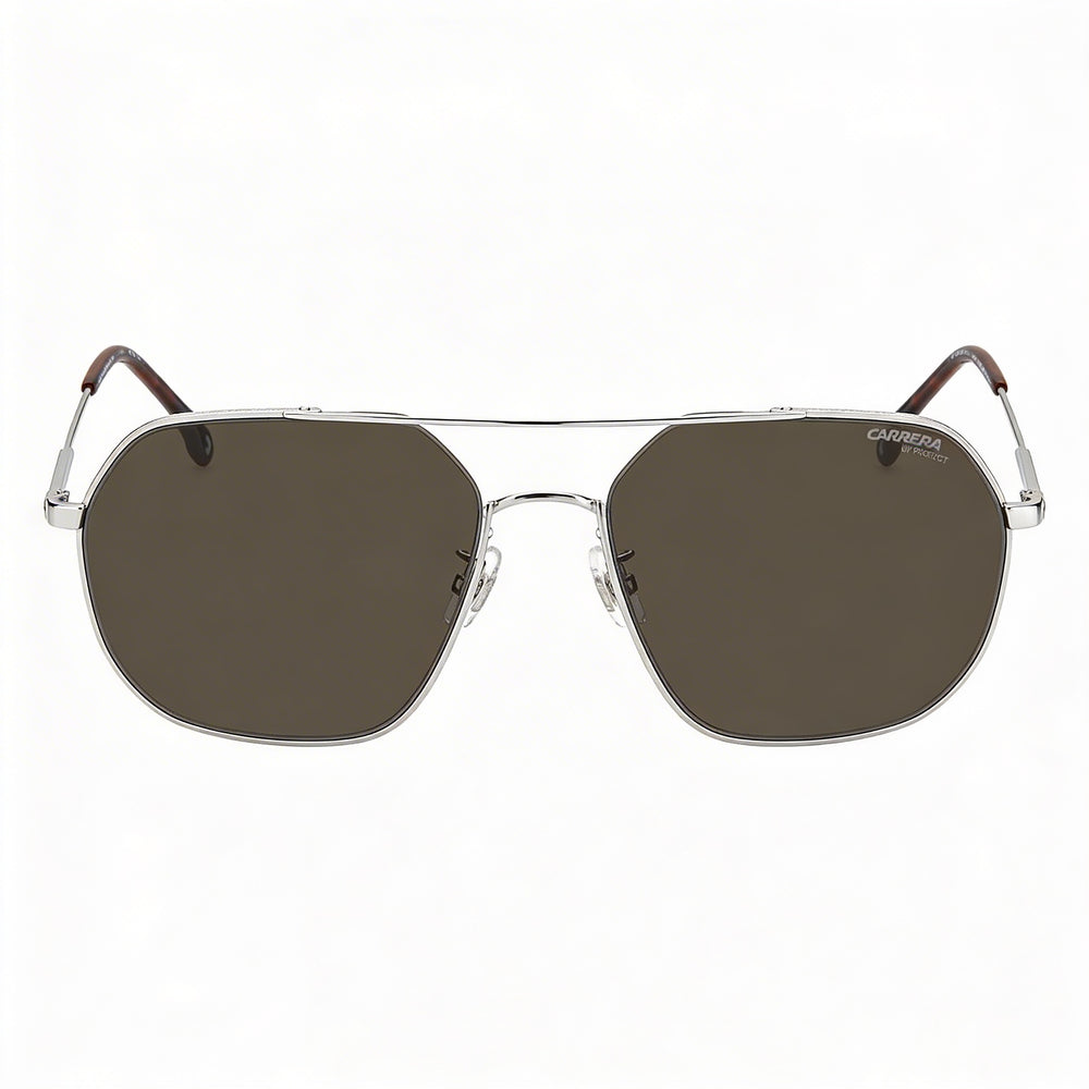 Carrera 1035 Unisex Stainless Steel Palladium Silver Frame Dark Brown Lens UV Protection Sunglasses 58mm