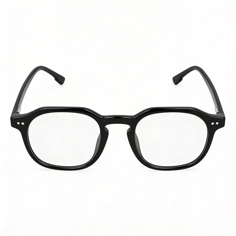 Gafas para hombre MCALLISTER Mc4535 con montura de metal negro y lentes transparentes, ancho de lente de 48 mm