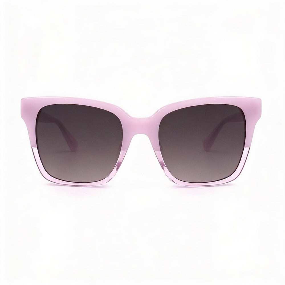 Gafas de sol Kate Spade New York para mujer, estilo casual, con montura cuadrada de acetato en marrón violeta y lentes marrones degradadas, 55 mm, protección UV, no polarizadas