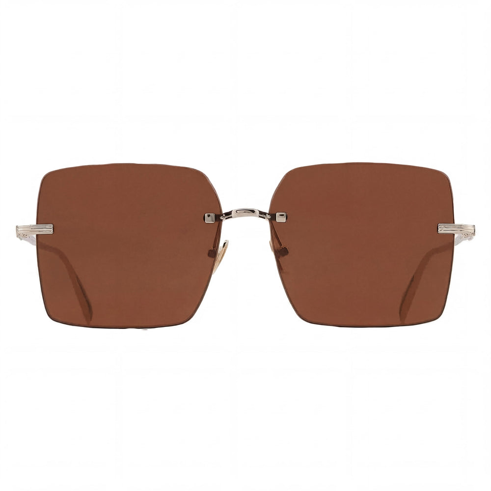 Salvatore Ferragamo Classic SF311S Women's Gold/Brown Metal Square Sunglasses 60mm with 100% UV Protection