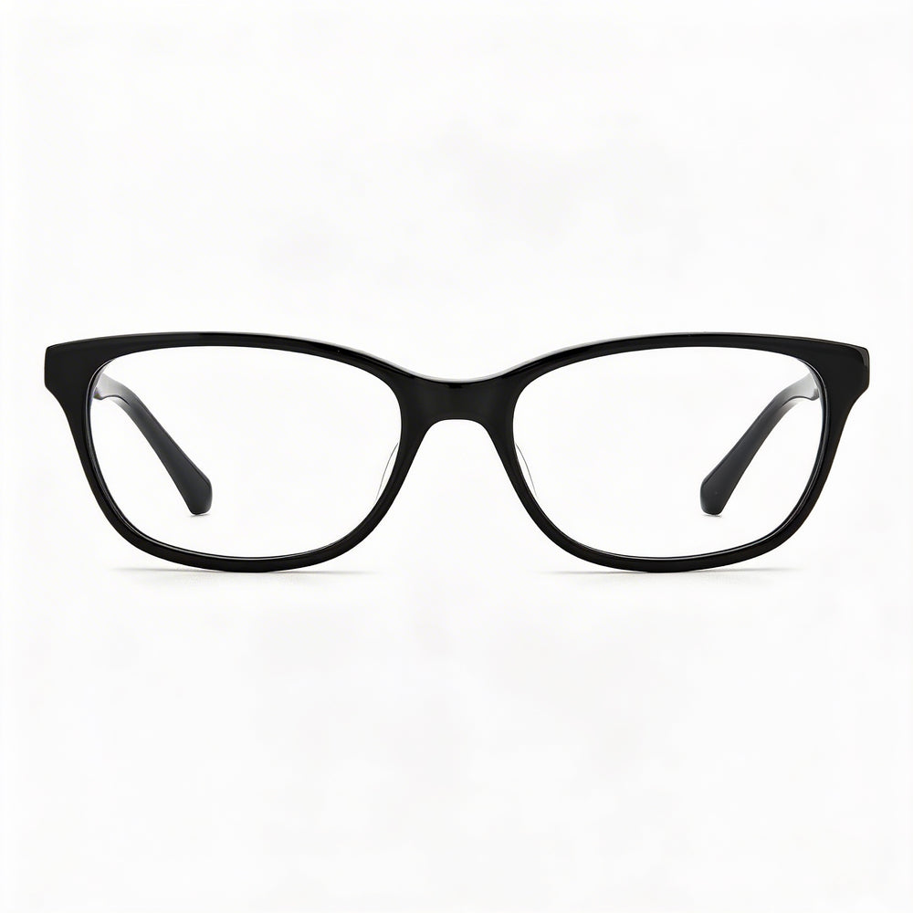 kate spade new york Gafas informales para mujer con montura de plástico negro brillante y lentes de policarbonato, 49 mm