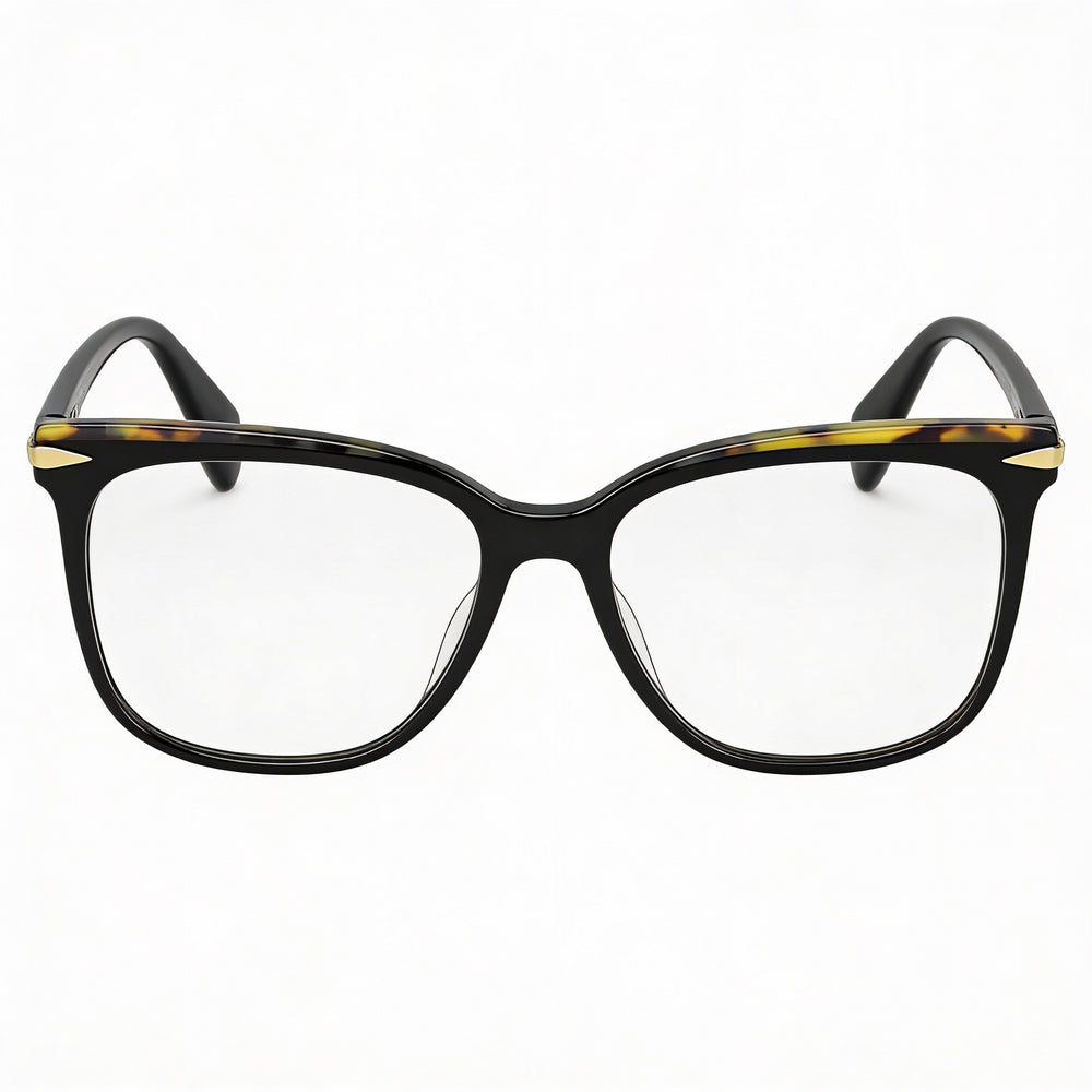 rag & bone Rnb 3024 Women's Black Metal Frame Eyeglasses with Clear Polycarbonate Lenses, Size 53mm