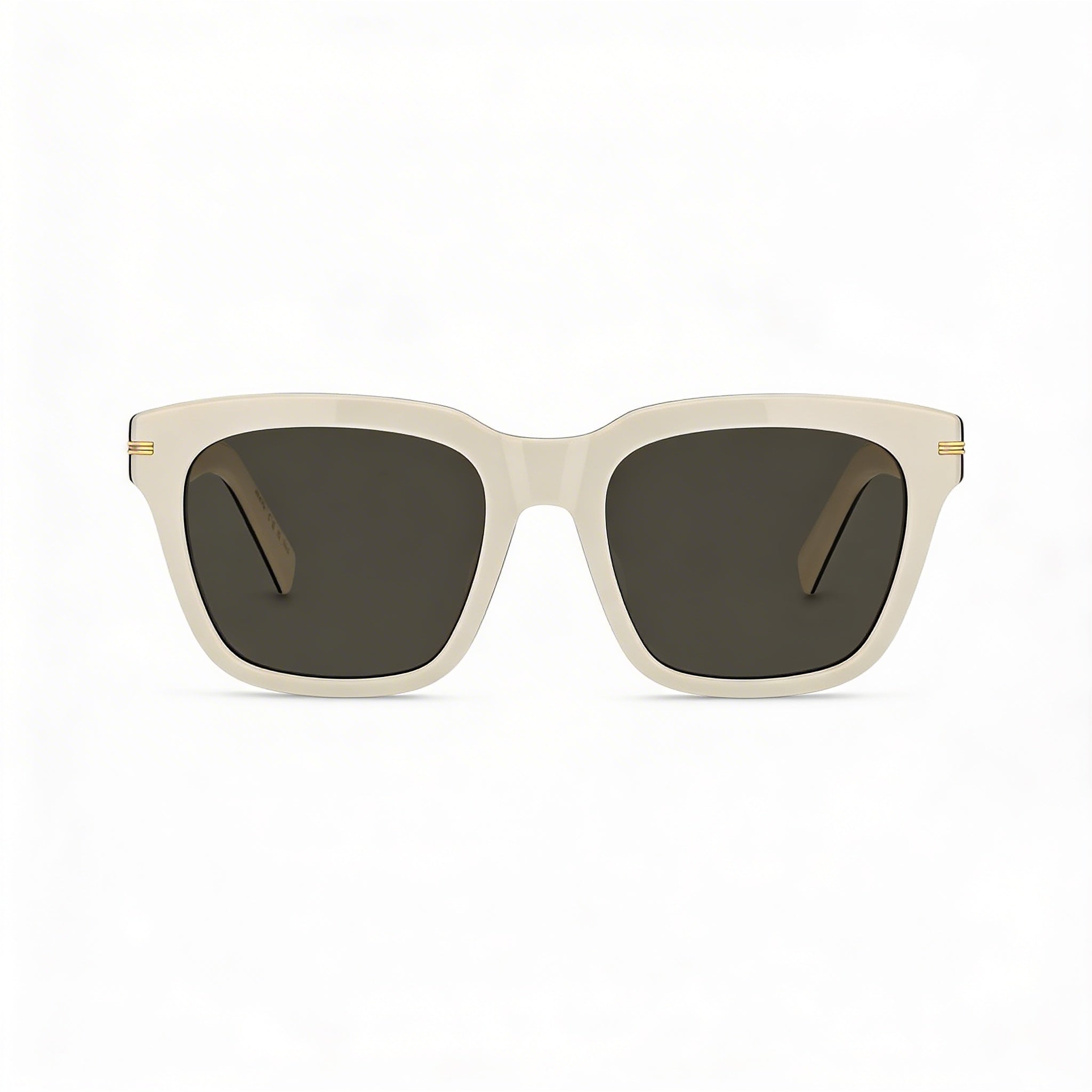 Gafas de sol de acetato clásicas Hugo Boss para mujer, montura blanca y negra/gris, 52 mm, protección UV, Photo 2