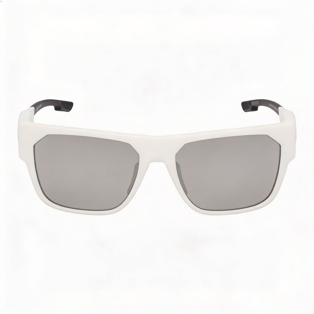 Adidas Comtemporary Matte White Plastic Frame smoke mirror lenses Unisex UV Protection Sunglasses 57mm
