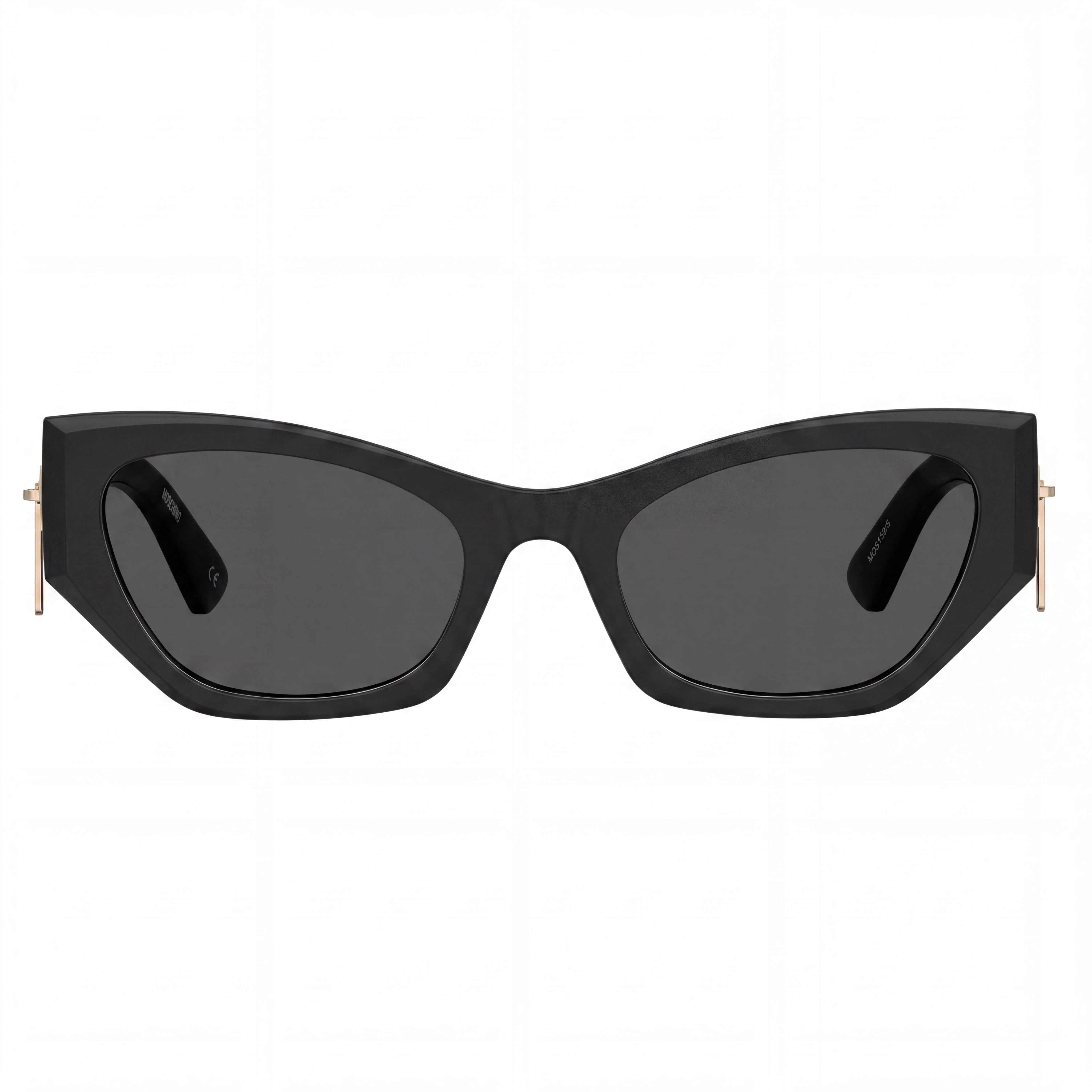 Moschino Casual Women's Black Dark Grey Frame, Black Lens, Lightweight Polyamide Sunglasses 55mm, Photo 2