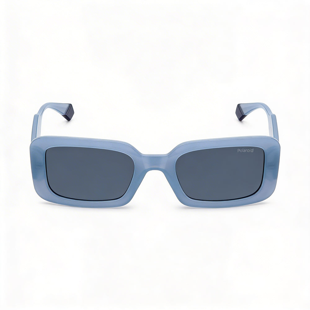 Gafas de sol rectangulares Polaroid Eyewear Classic para mujer, color azul azur de policarbonato, protección UV, 52 mm