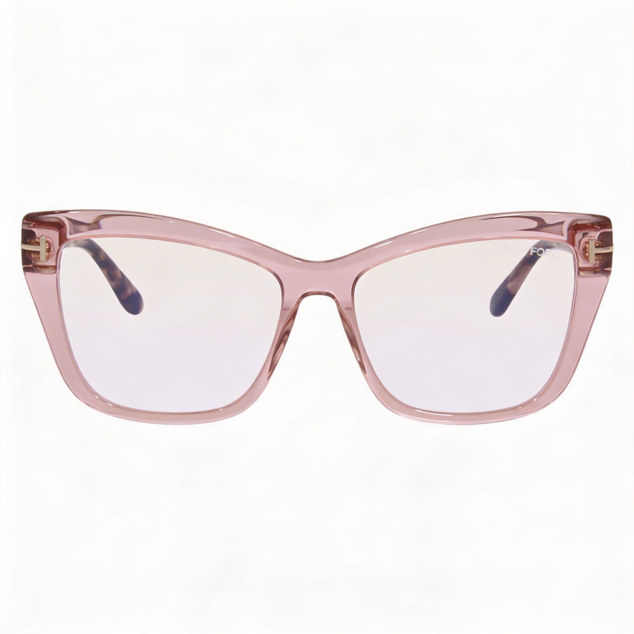 Tom Ford FT5826-B Women's Cat Eye Blue-Light Block Transparent Rose Plastic Eyeglasses 55mm, Photo 2