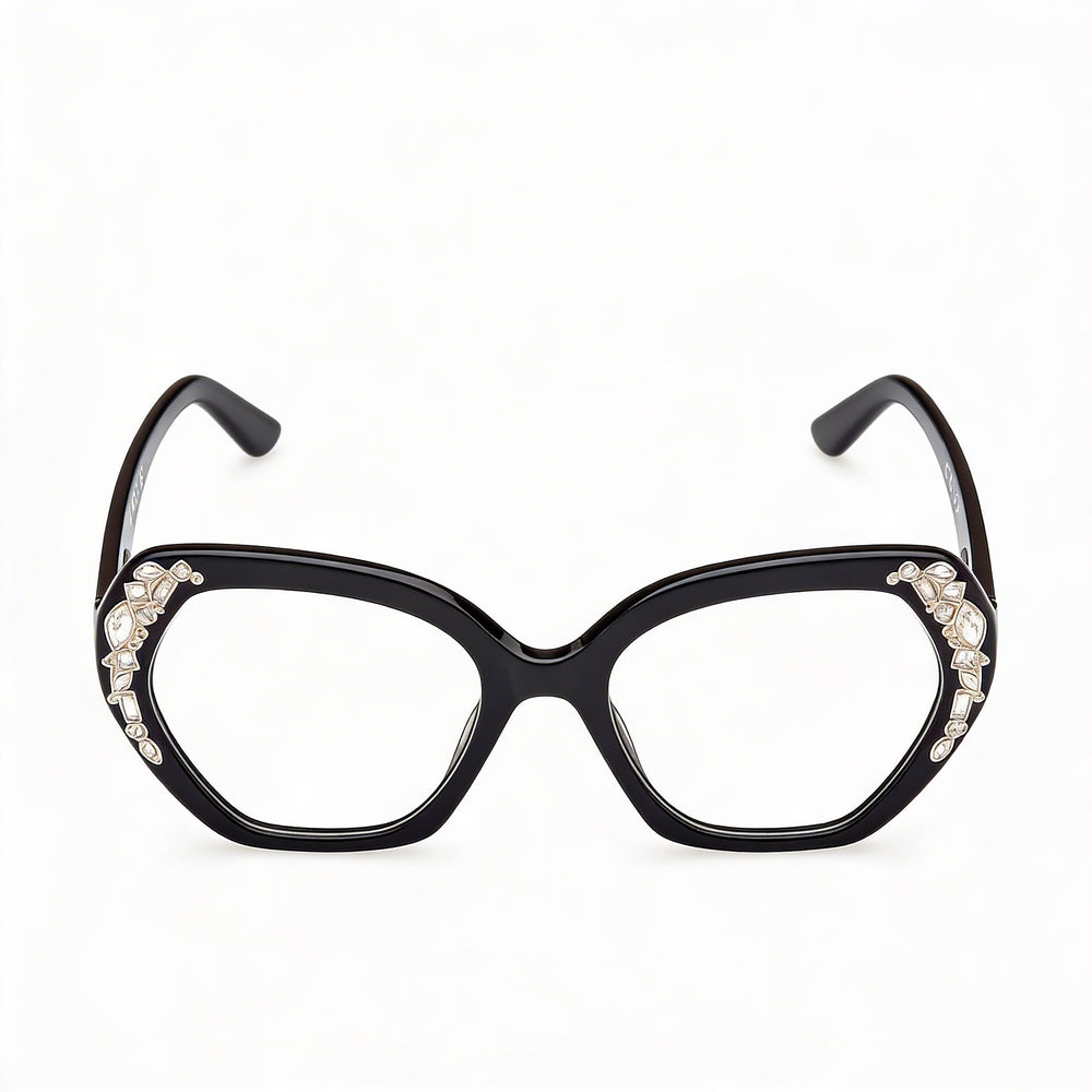 GUESS by Marciano Gm50039 Women's Non- Plastic Eyeglasses Shiny Black 53-18-140mm