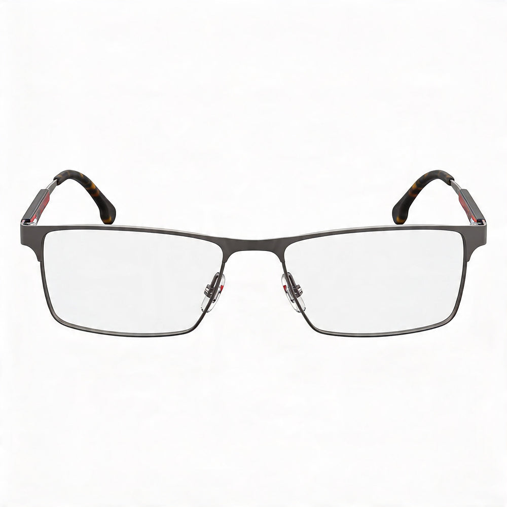 Gafas Carrera 8833 Unisex con Montura de Acero Inoxidable y Lentes de Policarbonato, Tamaño de Montura 56mm, Rutenio Oscuro Mate