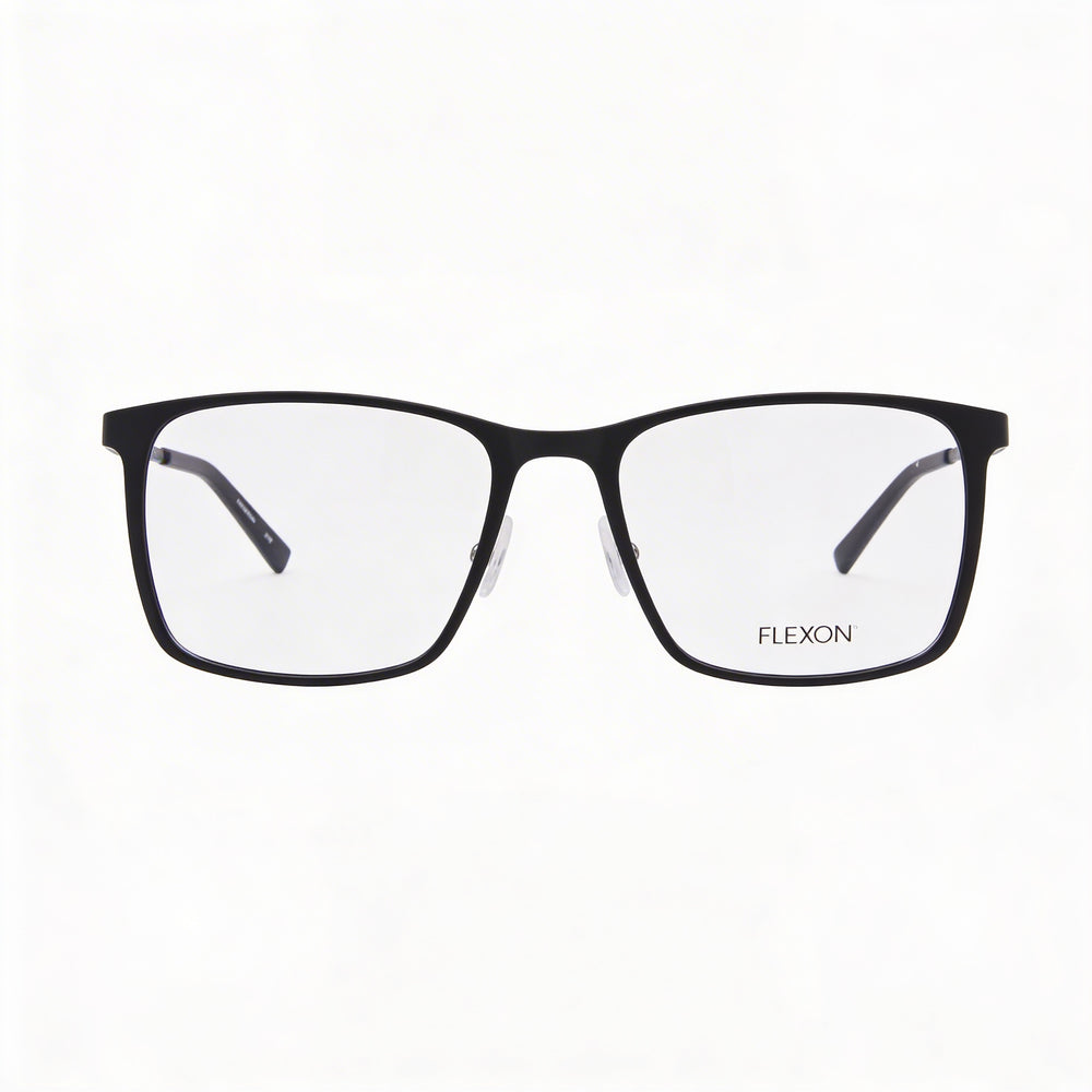 Flexon Ep8011 Unisex Matte Black Plastic Full Rim Rectangle Eyeglasses Lens 53mm Bridge 18mm Temple 145mm
