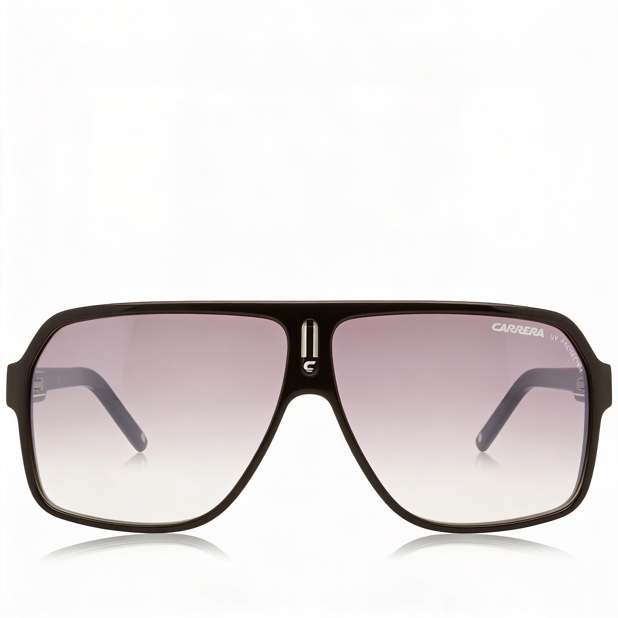 Gafas de sol unisex Carrera CARRERA 27 con montura de plástico gris y negro, pantalla de espejo gris, lentes plateadas no polarizadas con protección UV 100%, 62 mm, Photo 2