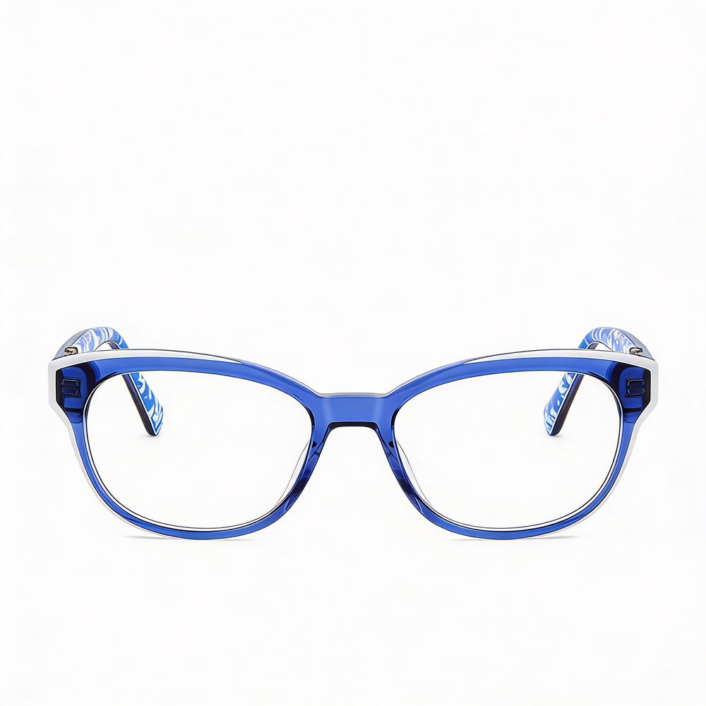 Kate Spade New York - Montura óptica polarizada de policarbonato, plástico, azul y blanco, para mujer, talla 50-140-17