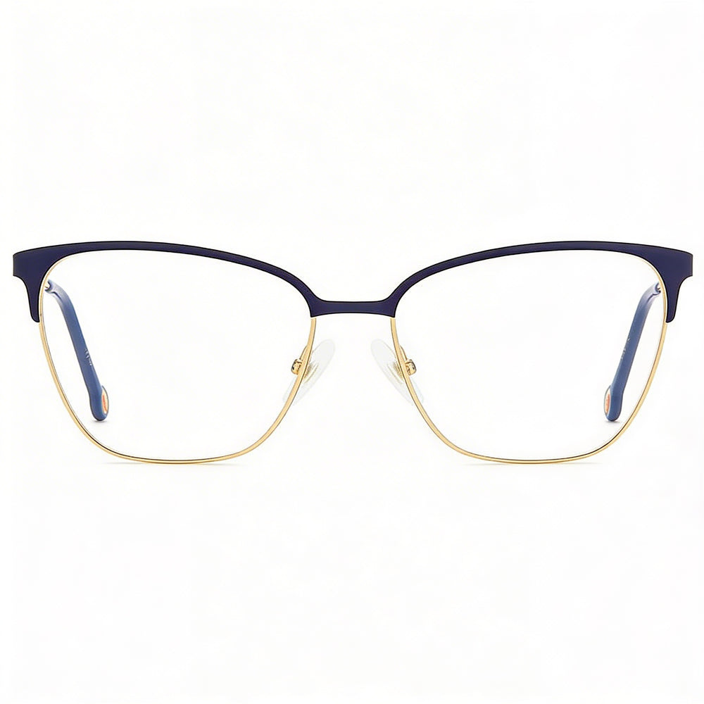 Carolina Herrera Her 0119 Modern Women's Alloy Steel Frame Polycarbonate Gold Blue Lens Sunglasses 56mm