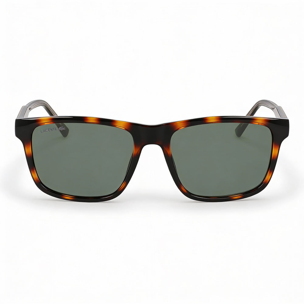 Lacoste L6025s Unisex Injected Havana Frame Green Lens UV 400 Sunglasses 56mm