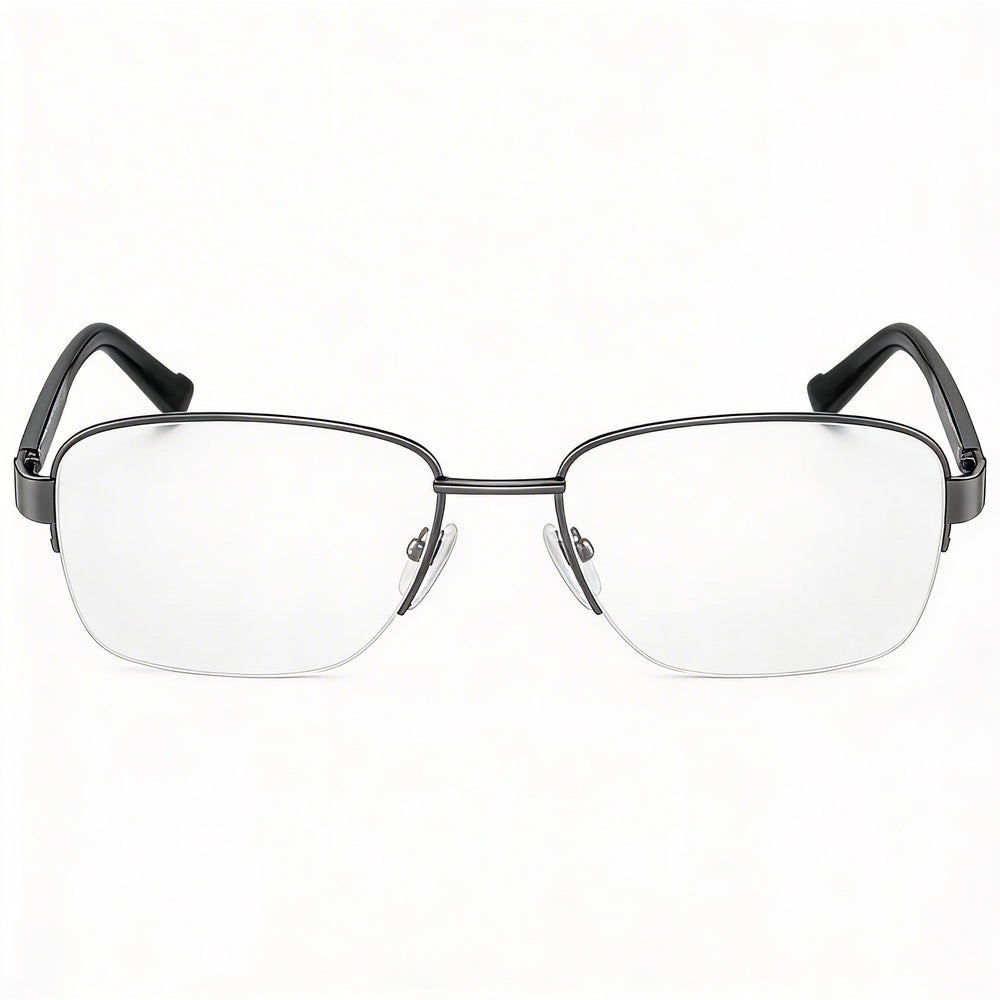 Pierre Cardin Men's Metal Spectacle Frames, Dark Ruthen with Clear Plastic Lenses, Size 56-18-140