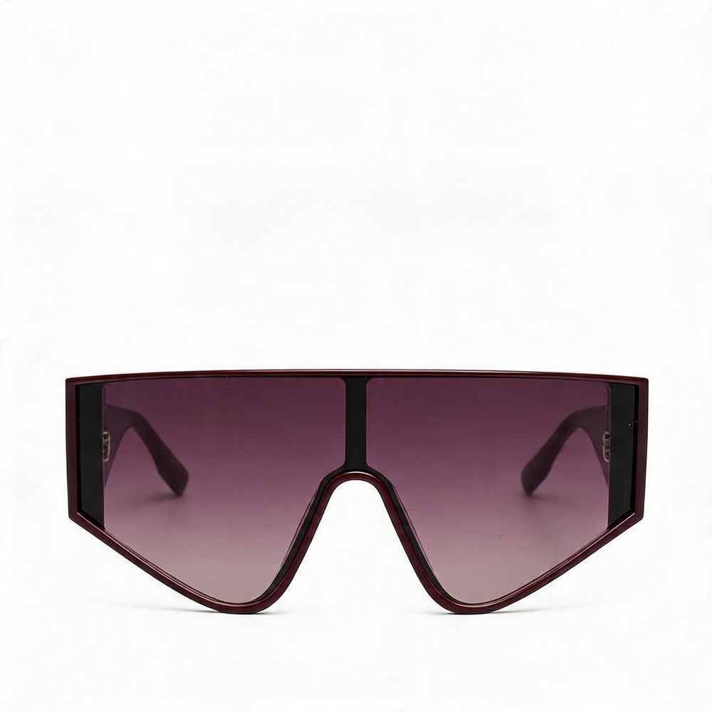 KARL LAGERFELD Women's Mask Wraparound Sunglasses, Bordeaux Acetate Frame, Gradient Bordeaux Lenses, 65mm UV400