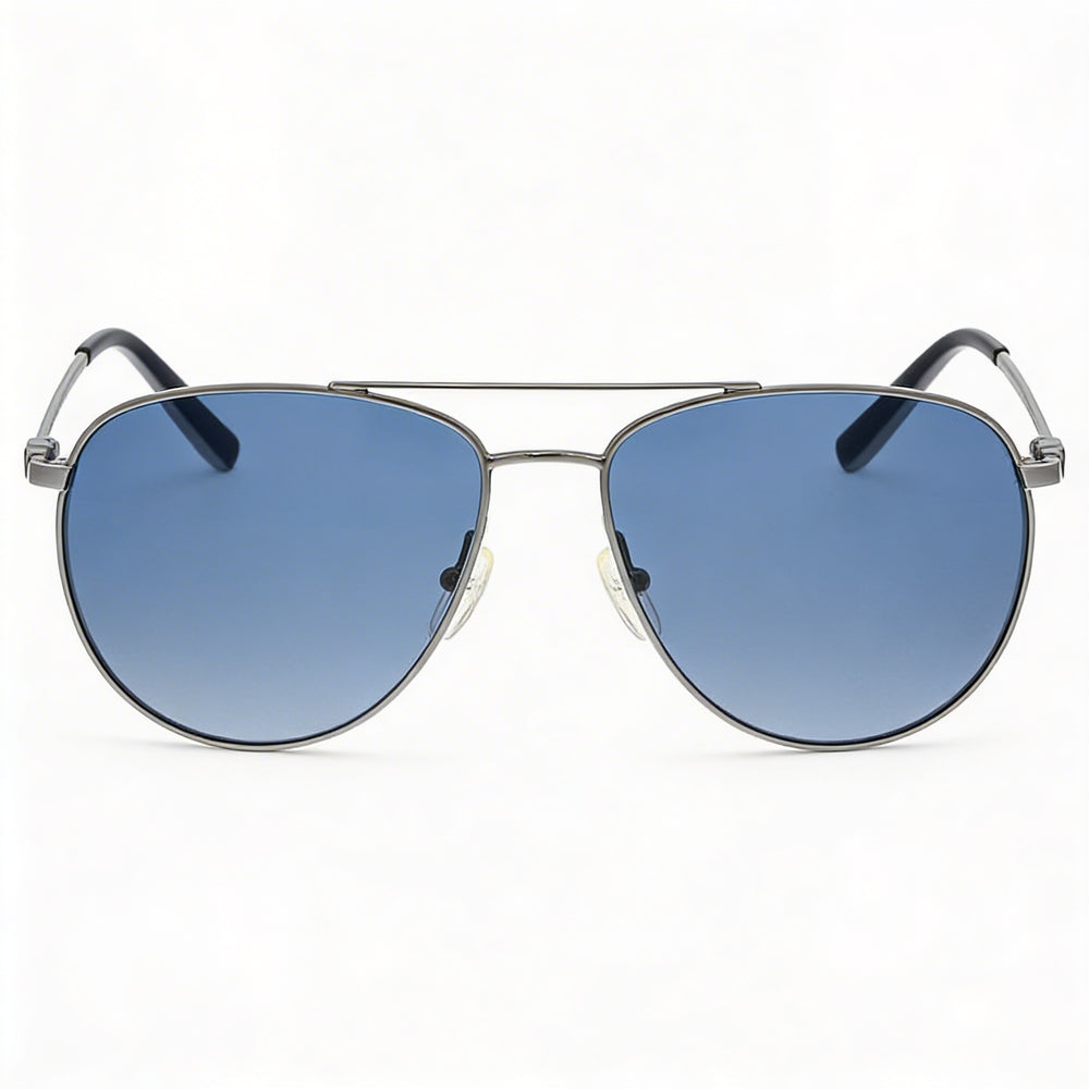 Salvatore Ferragamo Sf157s Unisex Metal Dark Gunmetal Frame Blue Lens 100% UV Protection Sunglasses 60mm