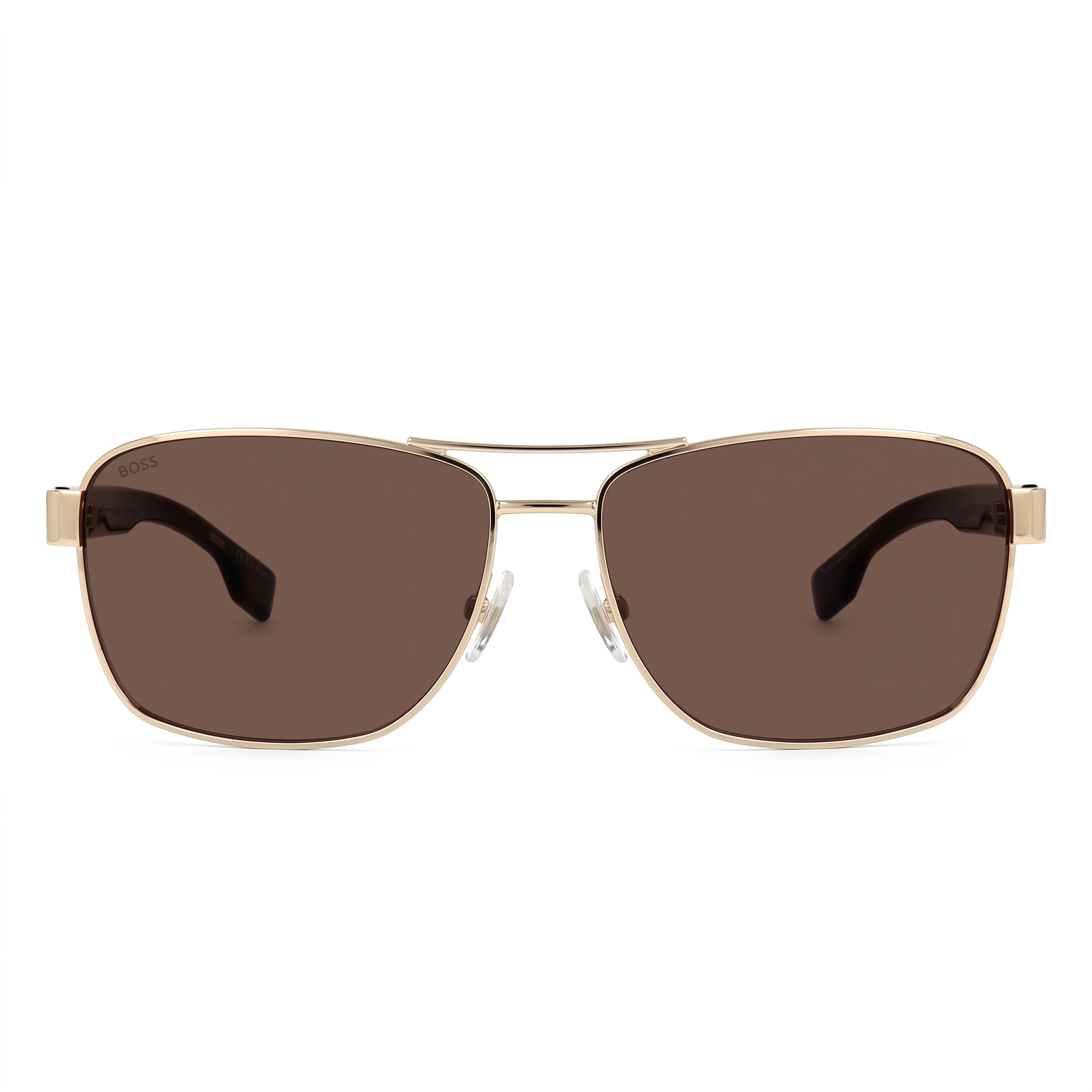 Gafas de sol polarizadas de metal para hombre Hugo Boss 1559/O/S, montura dorada marrón, lentes marrones, protección 100% UV, 60 mm, Photo 2
