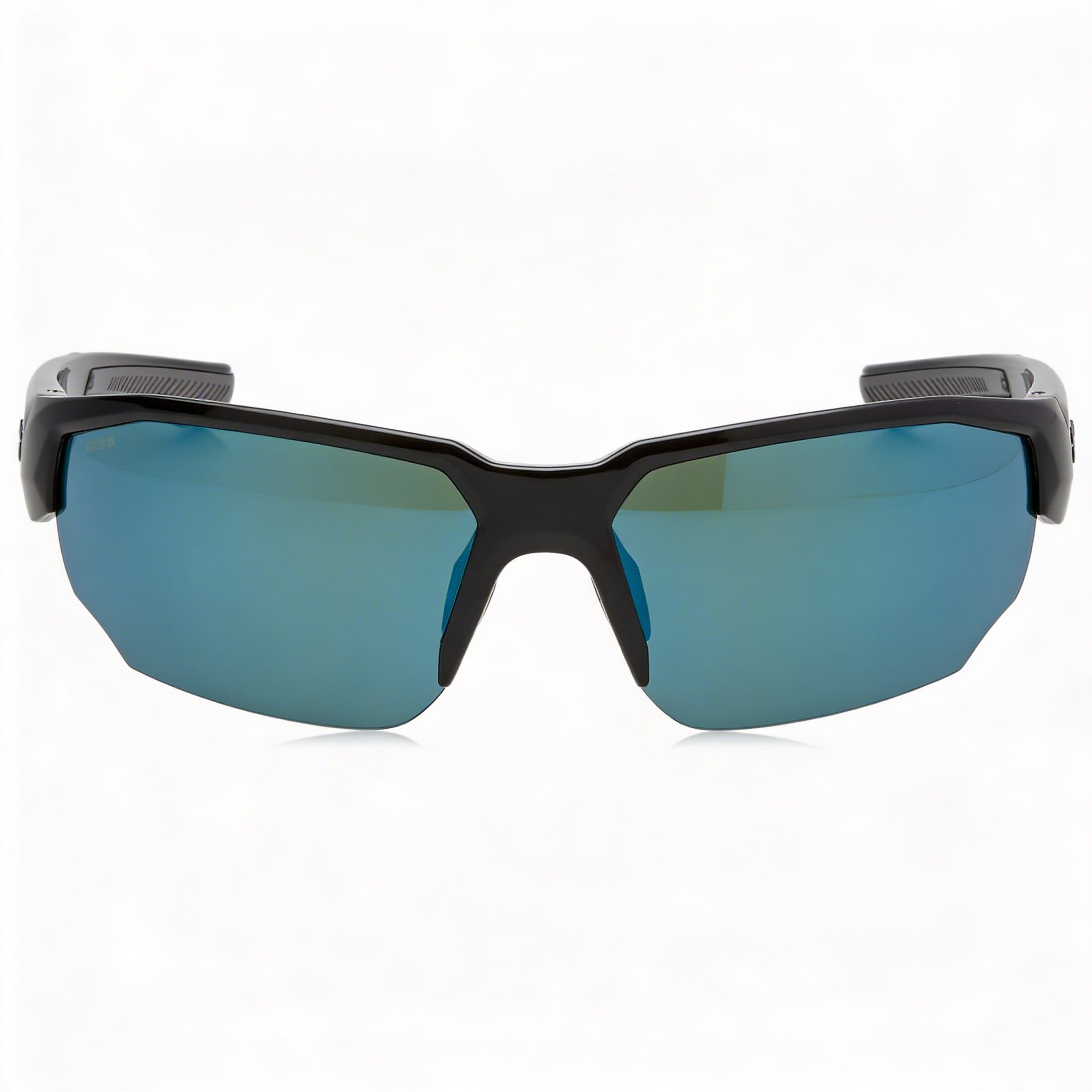 Under Armour UA Blitzing Wrap Sunglasses, Unisex, Black Polyamide Frame, Black/Green Multilayer Gradient Lenses, UV Protection, 70mm, Photo 1
