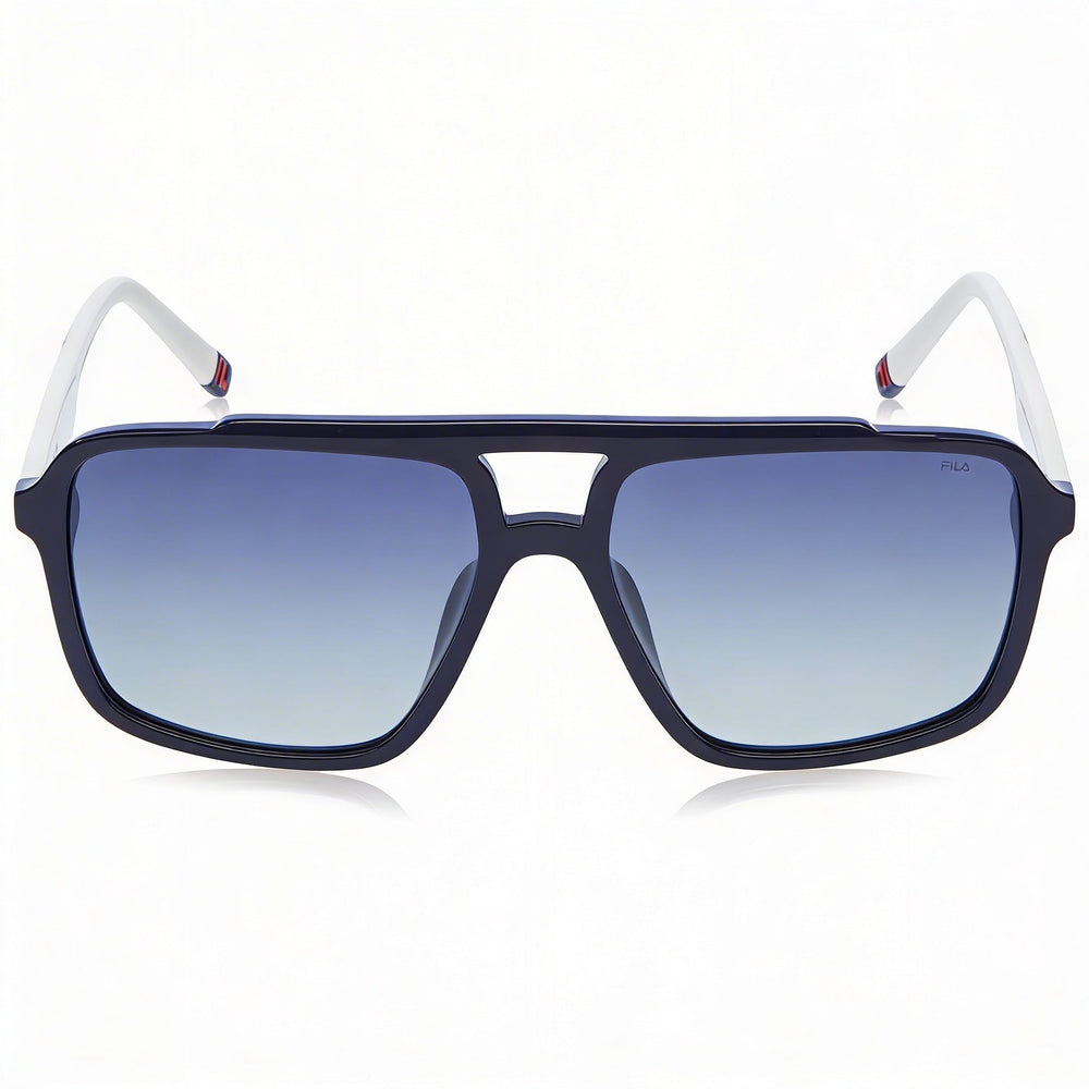 Fila SFI460 Blue Rectangle Gradient Sunglasses for Men, 57mm