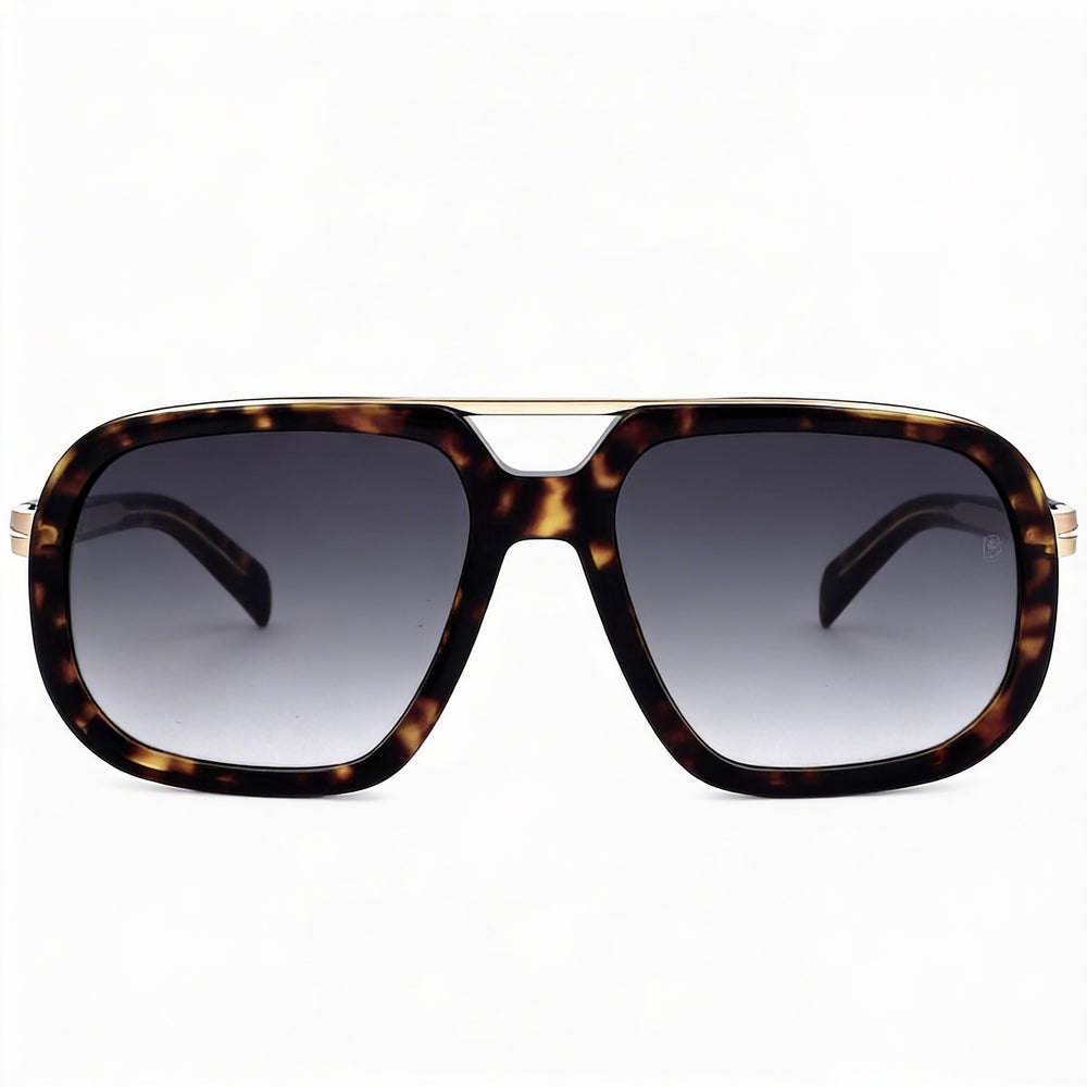 David Beckham Men's DB 7101/S Classic Acetate Frame Havana Gold Polycarbonate Lens 100% UV Protection Sunglasses 57mm