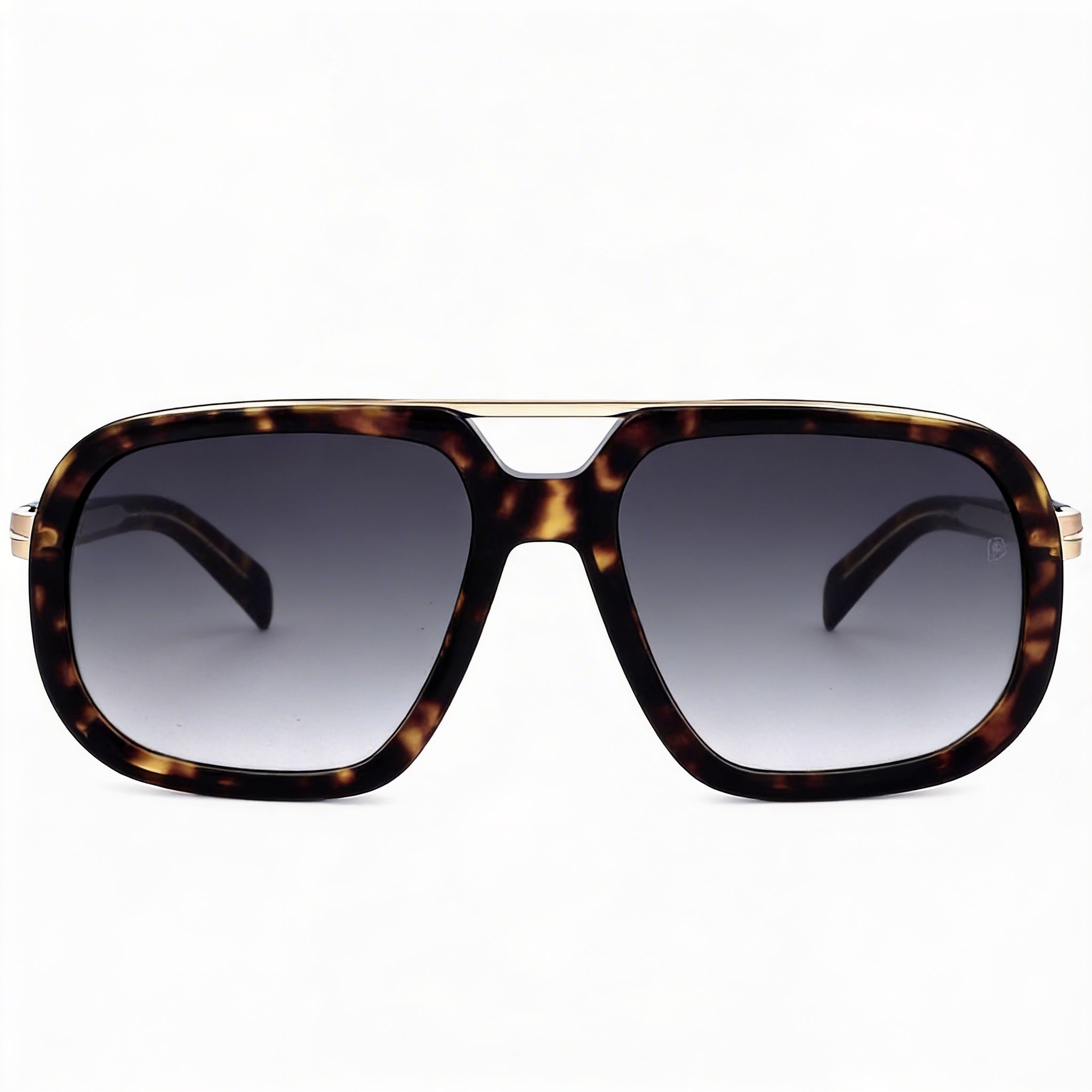 Gafas de sol David Beckham para hombre DB 7101/S con montura clásica de acetato en color habana y oro, lentes de policarbonato con 100% protección UV, 57mm, Photo 2