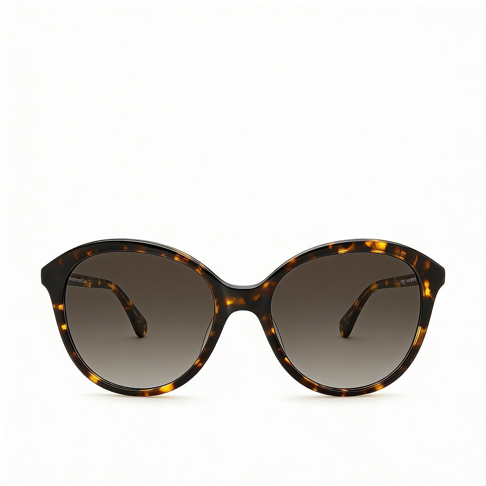 Gafas de sol informales kate spade new york para mujer, montura de acetato Havana, lentes marrones degradadas con protección UV, 55 mm